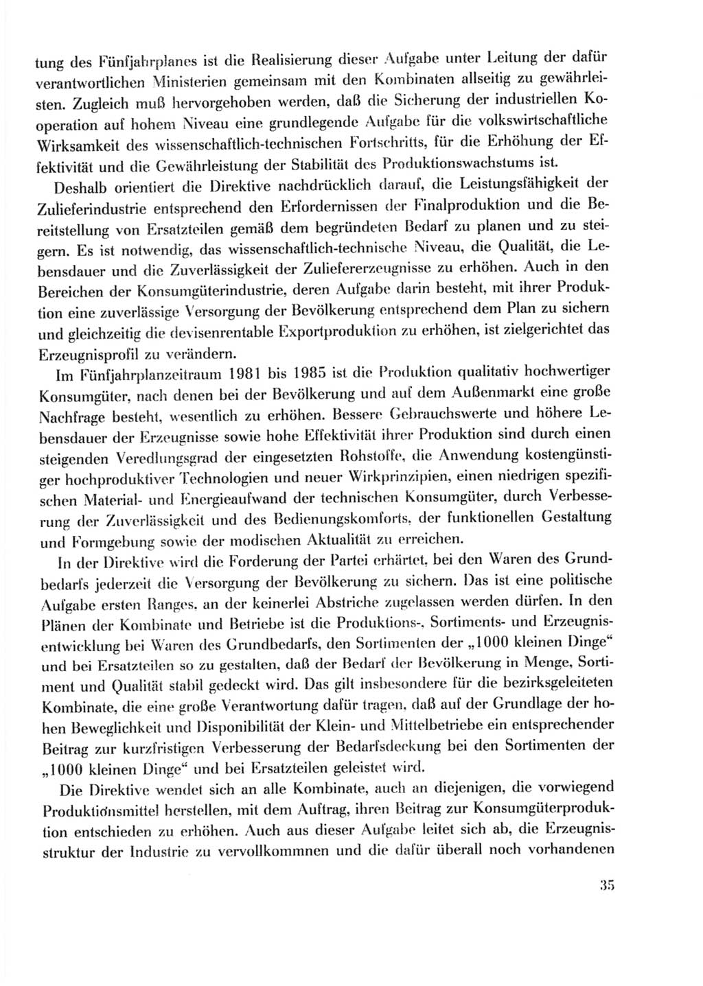 Protokoll der Verhandlungen des Ⅹ. Parteitages der Sozialistischen Einheitspartei Deutschlands (SED) [Deutsche Demokratische Republik (DDR)] 1981, Band 2, Seite 35 (Prot. Verh. Ⅹ. PT SED DDR 1981, Bd. 2, S. 35)