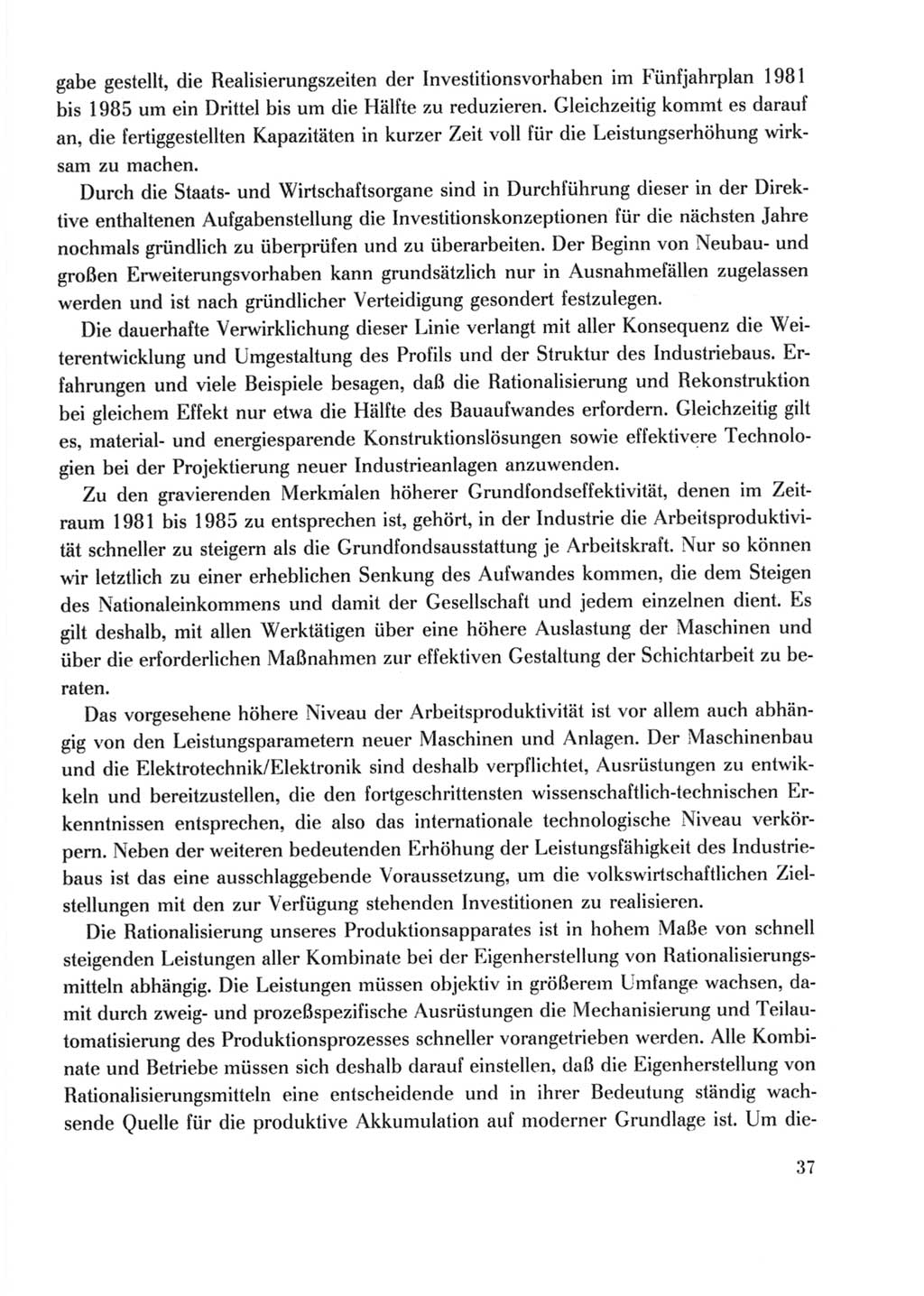 Protokoll der Verhandlungen des Ⅹ. Parteitages der Sozialistischen Einheitspartei Deutschlands (SED) [Deutsche Demokratische Republik (DDR)] 1981, Band 2, Seite 37 (Prot. Verh. Ⅹ. PT SED DDR 1981, Bd. 2, S. 37)