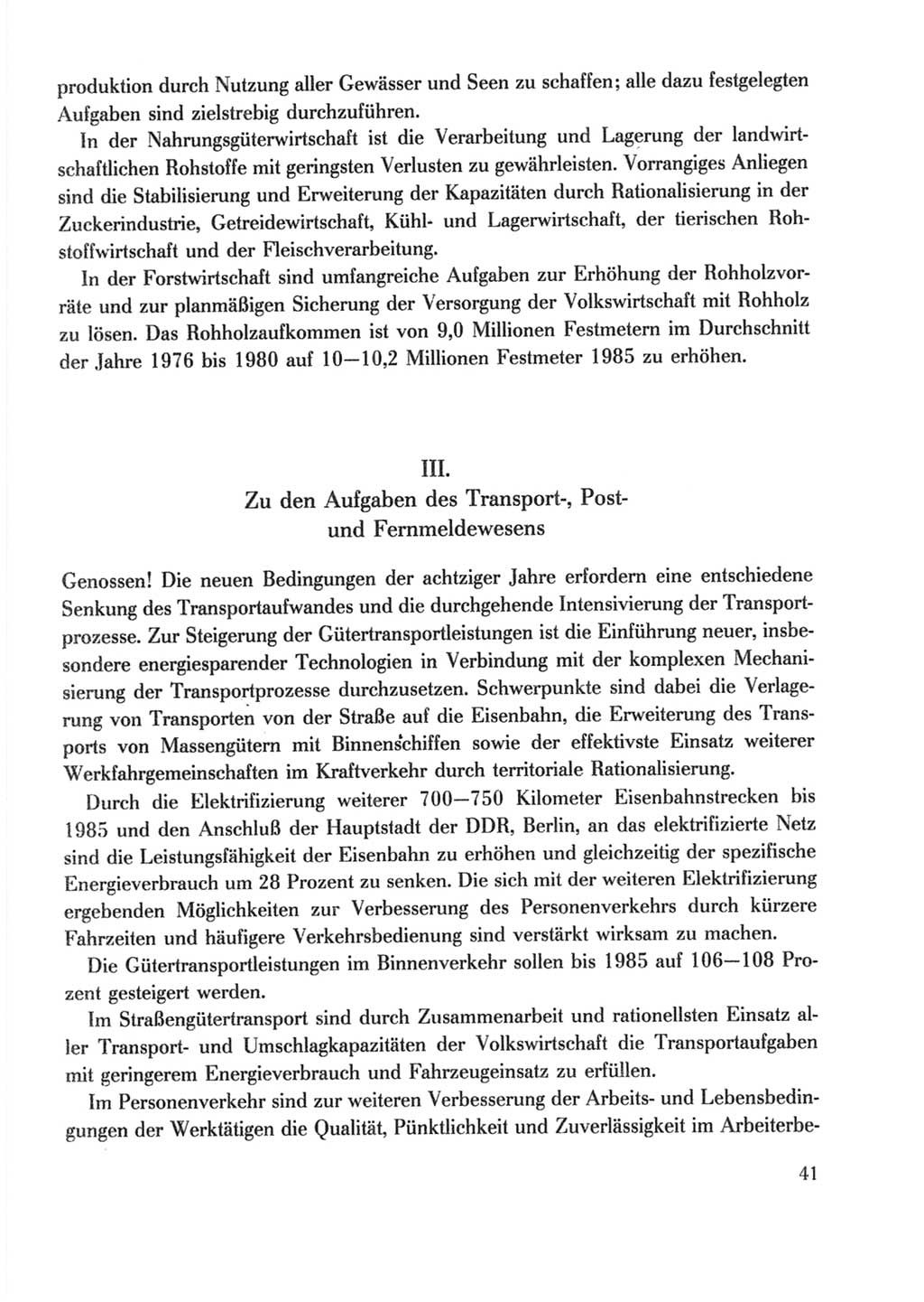 Protokoll der Verhandlungen des Ⅹ. Parteitages der Sozialistischen Einheitspartei Deutschlands (SED) [Deutsche Demokratische Republik (DDR)] 1981, Band 2, Seite 41 (Prot. Verh. Ⅹ. PT SED DDR 1981, Bd. 2, S. 41)