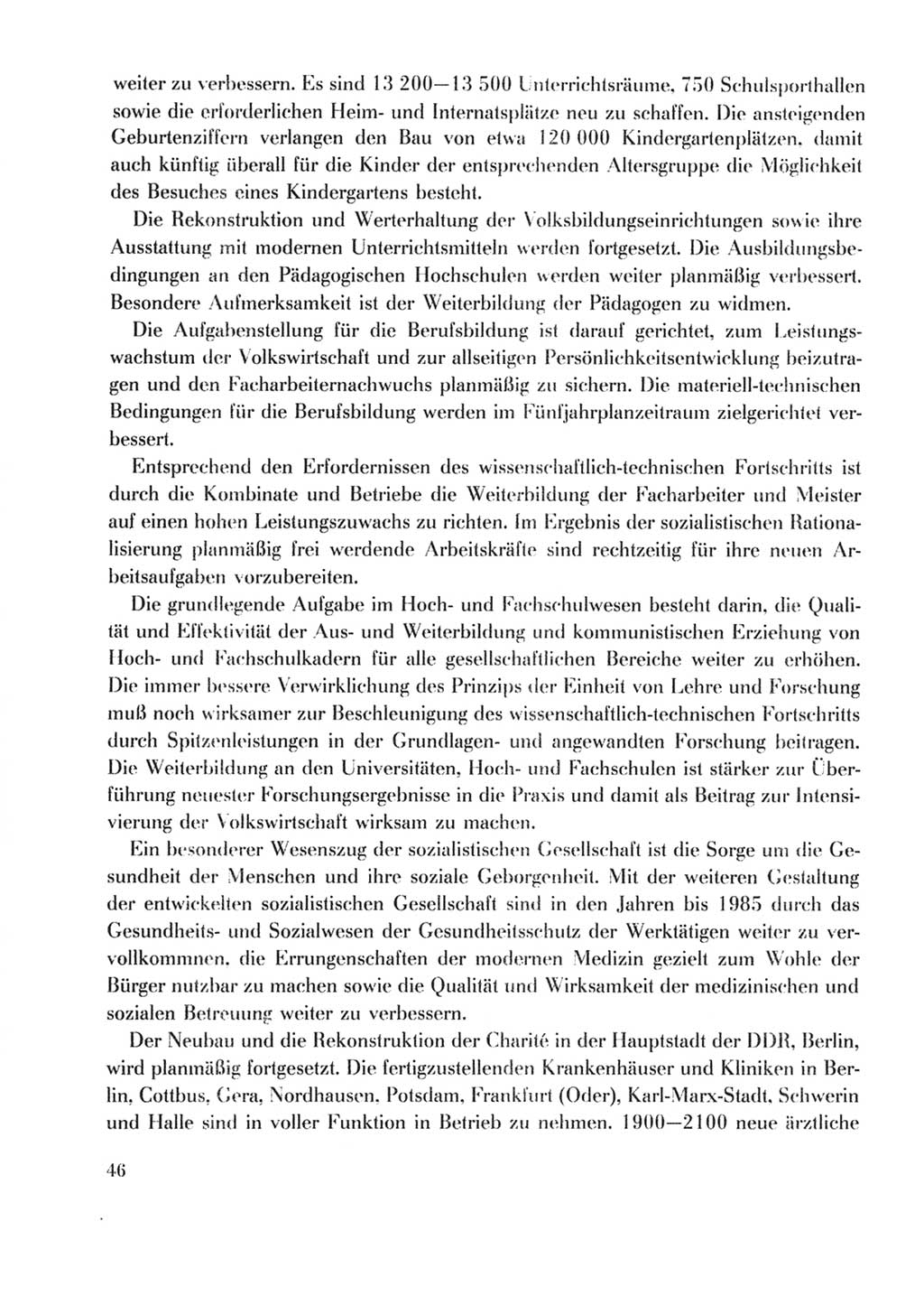 Protokoll der Verhandlungen des Ⅹ. Parteitages der Sozialistischen Einheitspartei Deutschlands (SED) [Deutsche Demokratische Republik (DDR)] 1981, Band 2, Seite 46 (Prot. Verh. Ⅹ. PT SED DDR 1981, Bd. 2, S. 46)
