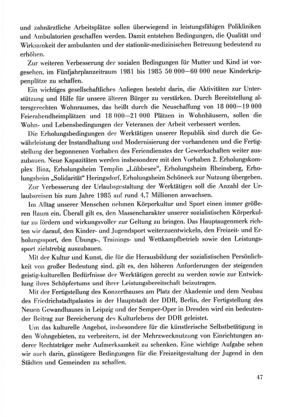 Protokoll der Verhandlungen des Ⅹ. Parteitages der Sozialistischen Einheitspartei Deutschlands (SED) [Deutsche Demokratische Republik (DDR)] 1981, Band 2, Seite 47 (Prot. Verh. Ⅹ. PT SED DDR 1981, Bd. 2, S. 47)
