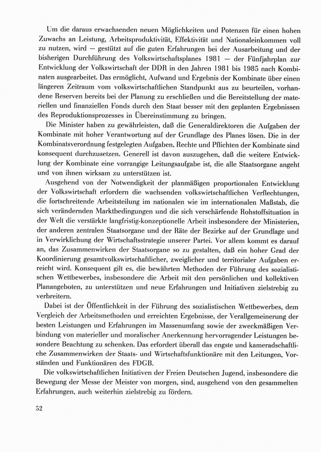 Protokoll der Verhandlungen des Ⅹ. Parteitages der Sozialistischen Einheitspartei Deutschlands (SED) [Deutsche Demokratische Republik (DDR)] 1981, Band 2, Seite 52 (Prot. Verh. Ⅹ. PT SED DDR 1981, Bd. 2, S. 52)