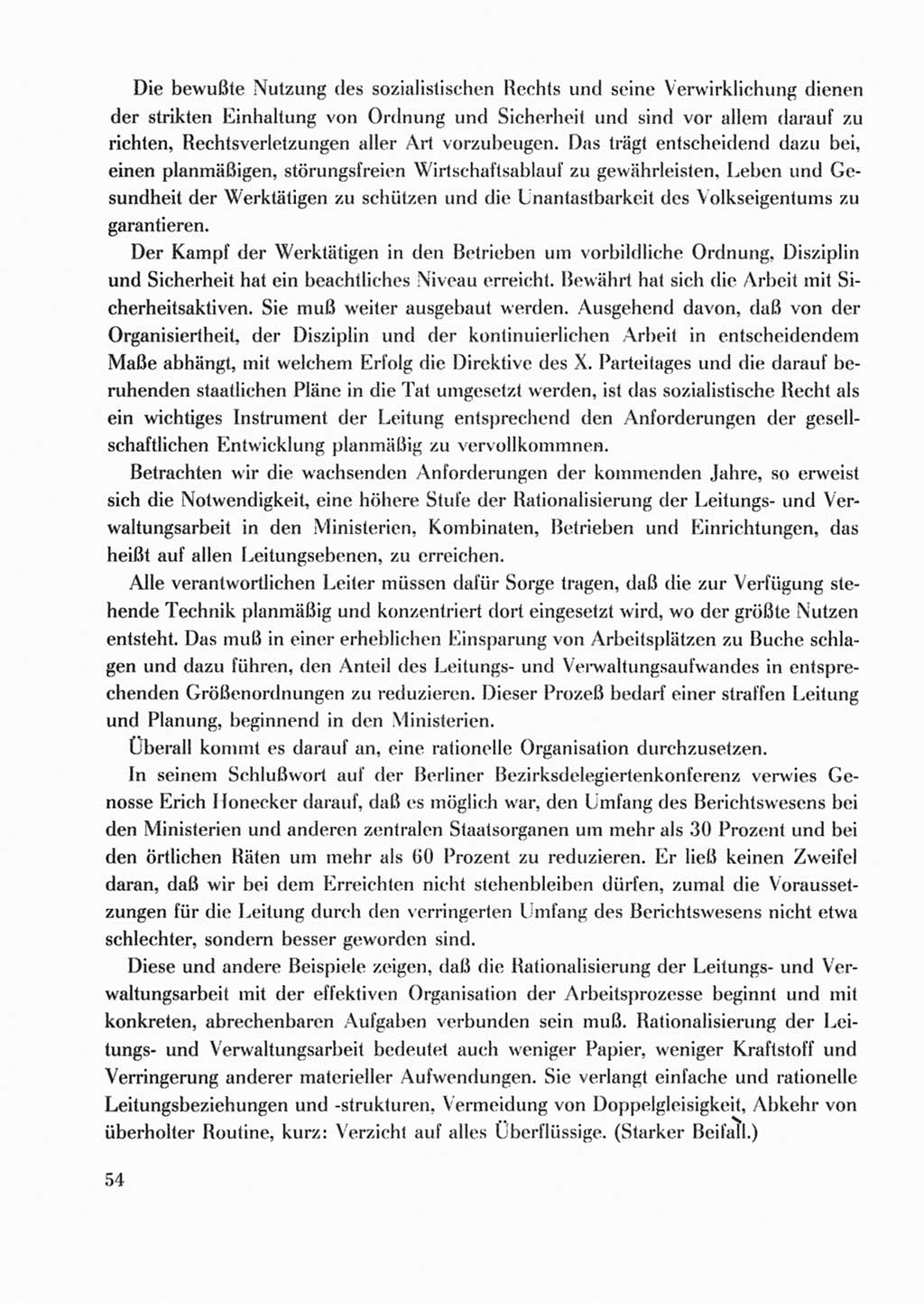 Protokoll der Verhandlungen des Ⅹ. Parteitages der Sozialistischen Einheitspartei Deutschlands (SED) [Deutsche Demokratische Republik (DDR)] 1981, Band 2, Seite 54 (Prot. Verh. Ⅹ. PT SED DDR 1981, Bd. 2, S. 54)