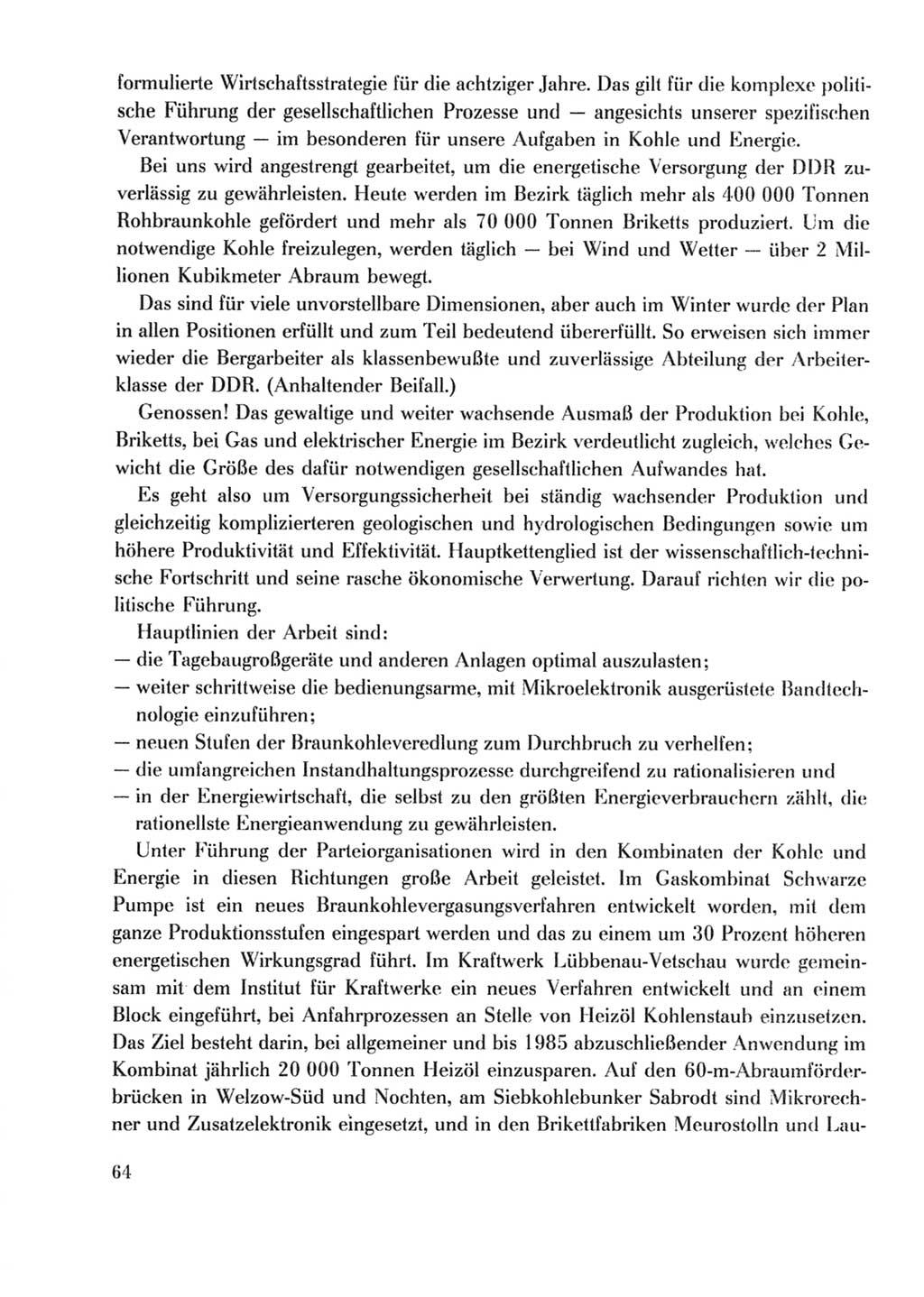 Protokoll der Verhandlungen des Ⅹ. Parteitages der Sozialistischen Einheitspartei Deutschlands (SED) [Deutsche Demokratische Republik (DDR)] 1981, Band 2, Seite 64 (Prot. Verh. Ⅹ. PT SED DDR 1981, Bd. 2, S. 64)