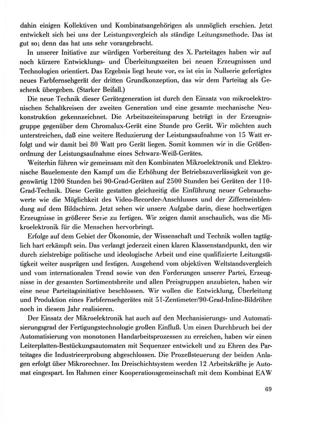 Protokoll der Verhandlungen des Ⅹ. Parteitages der Sozialistischen Einheitspartei Deutschlands (SED) [Deutsche Demokratische Republik (DDR)] 1981, Band 2, Seite 69 (Prot. Verh. Ⅹ. PT SED DDR 1981, Bd. 2, S. 69)