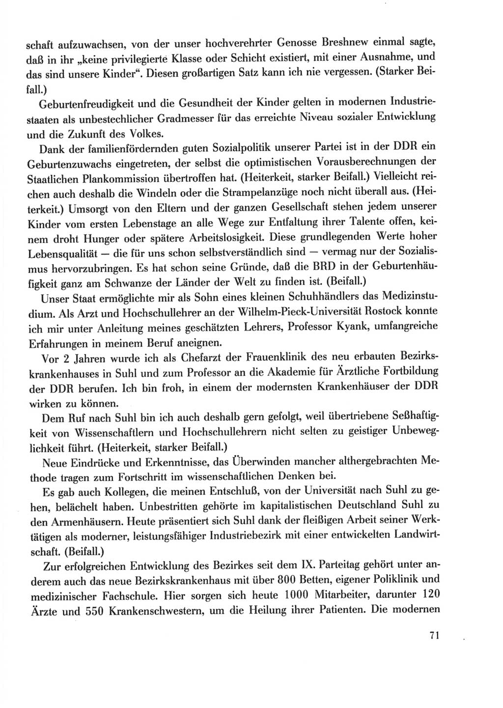 Protokoll der Verhandlungen des Ⅹ. Parteitages der Sozialistischen Einheitspartei Deutschlands (SED) [Deutsche Demokratische Republik (DDR)] 1981, Band 2, Seite 71 (Prot. Verh. Ⅹ. PT SED DDR 1981, Bd. 2, S. 71)