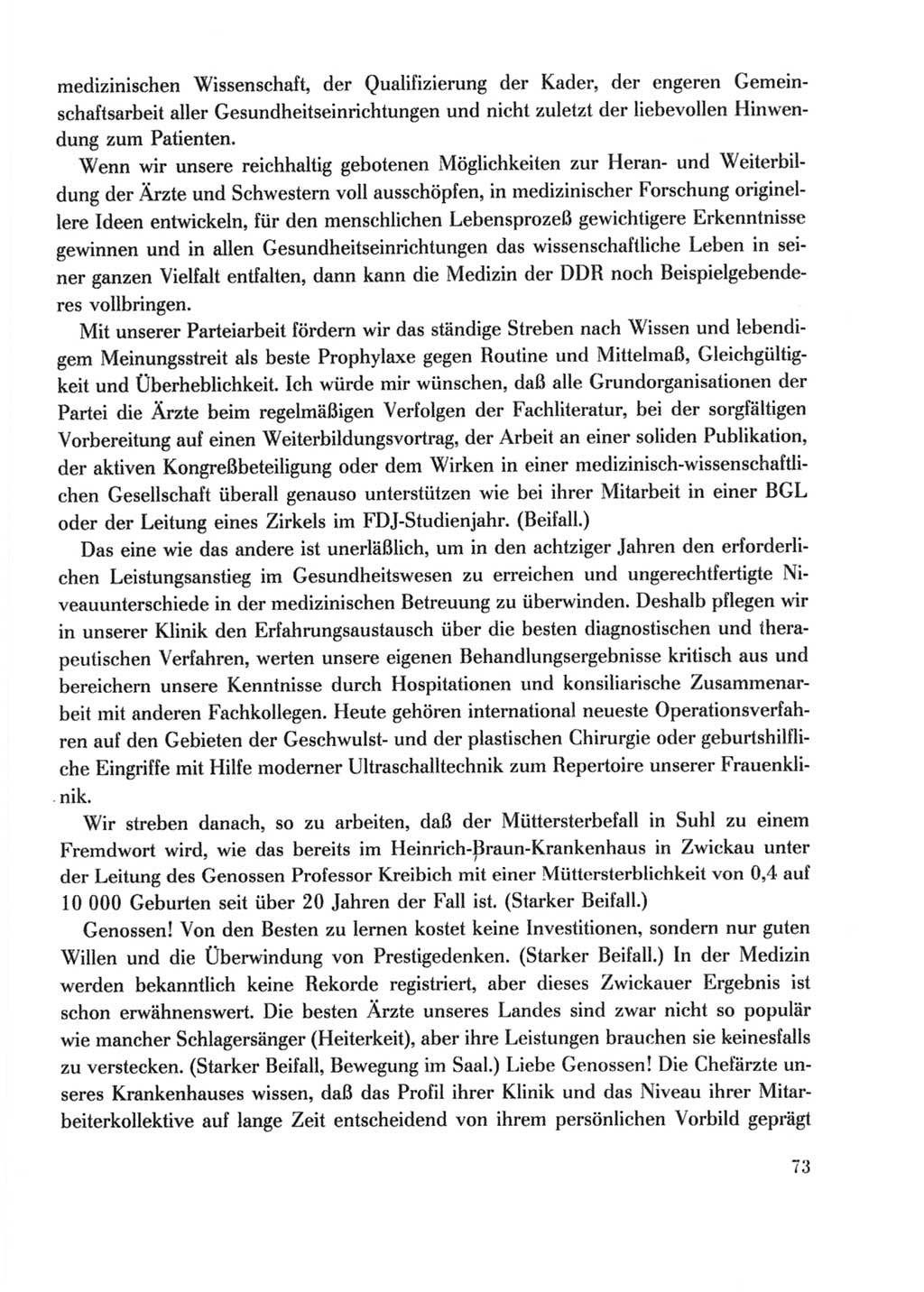 Protokoll der Verhandlungen des Ⅹ. Parteitages der Sozialistischen Einheitspartei Deutschlands (SED) [Deutsche Demokratische Republik (DDR)] 1981, Band 2, Seite 73 (Prot. Verh. Ⅹ. PT SED DDR 1981, Bd. 2, S. 73)