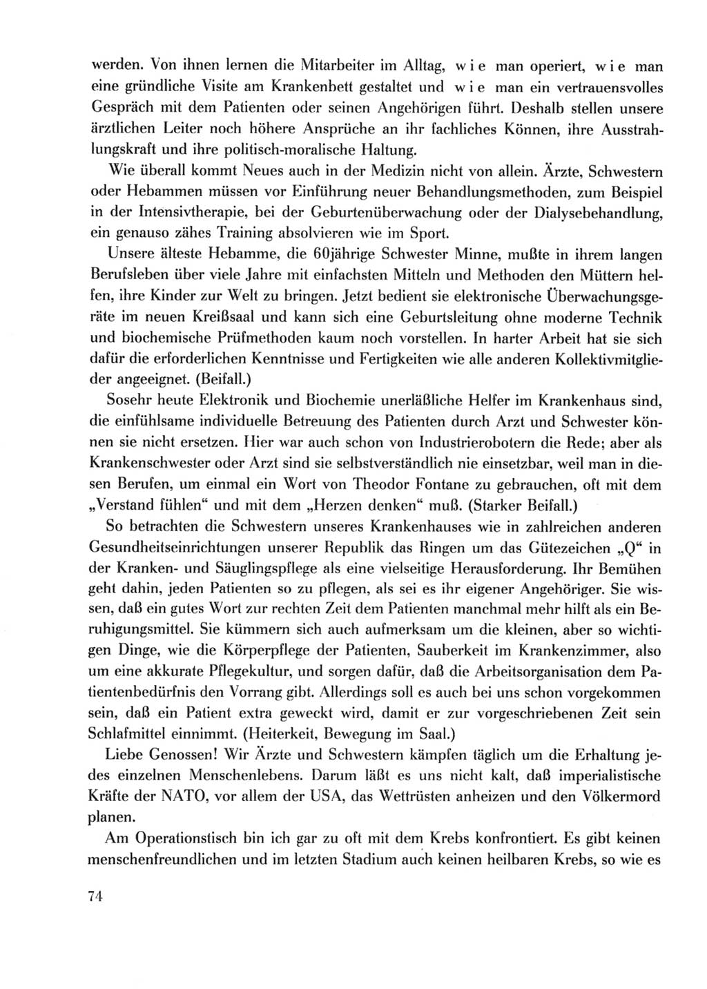 Protokoll der Verhandlungen des Ⅹ. Parteitages der Sozialistischen Einheitspartei Deutschlands (SED) [Deutsche Demokratische Republik (DDR)] 1981, Band 2, Seite 74 (Prot. Verh. Ⅹ. PT SED DDR 1981, Bd. 2, S. 74)