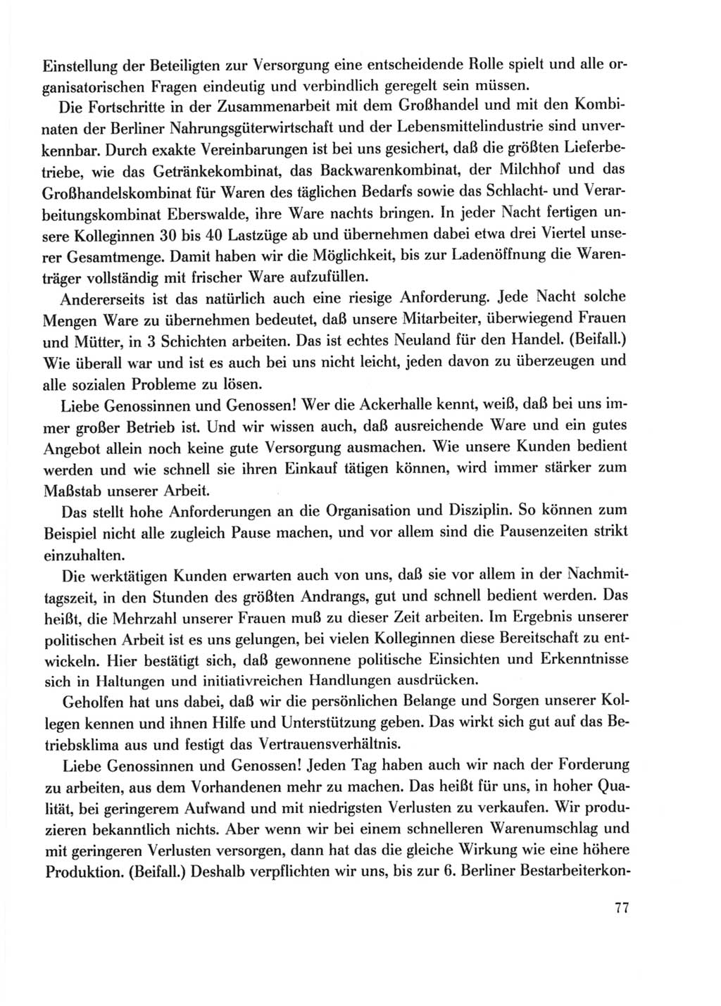 Protokoll der Verhandlungen des Ⅹ. Parteitages der Sozialistischen Einheitspartei Deutschlands (SED) [Deutsche Demokratische Republik (DDR)] 1981, Band 2, Seite 77 (Prot. Verh. Ⅹ. PT SED DDR 1981, Bd. 2, S. 77)