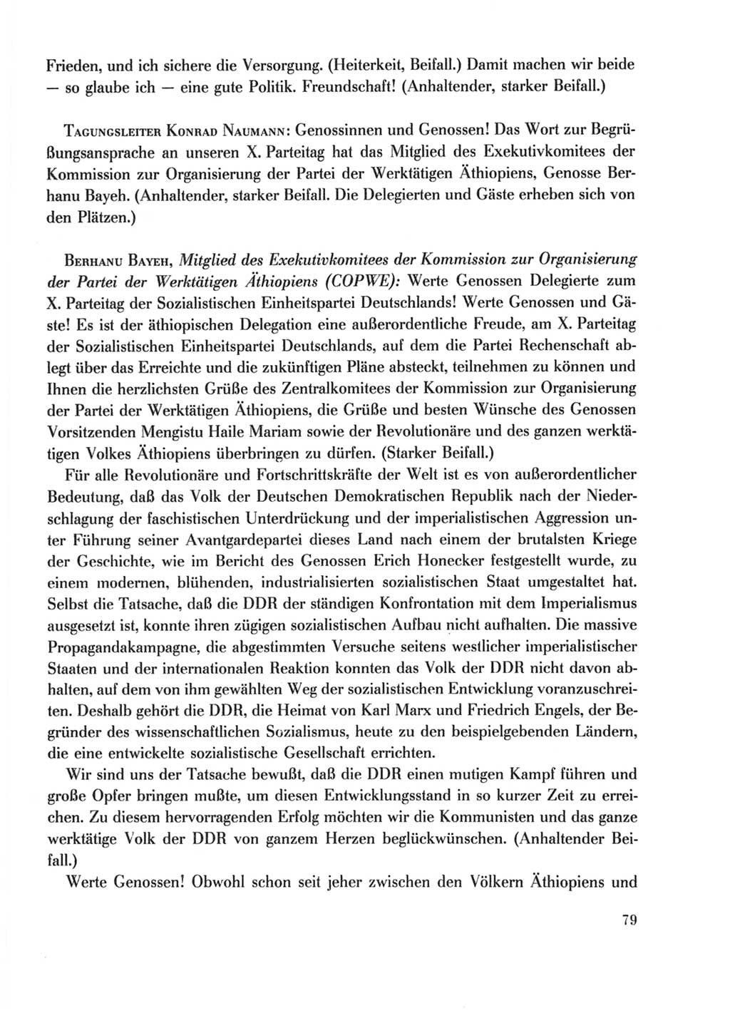 Protokoll der Verhandlungen des Ⅹ. Parteitages der Sozialistischen Einheitspartei Deutschlands (SED) [Deutsche Demokratische Republik (DDR)] 1981, Band 2, Seite 79 (Prot. Verh. Ⅹ. PT SED DDR 1981, Bd. 2, S. 79)