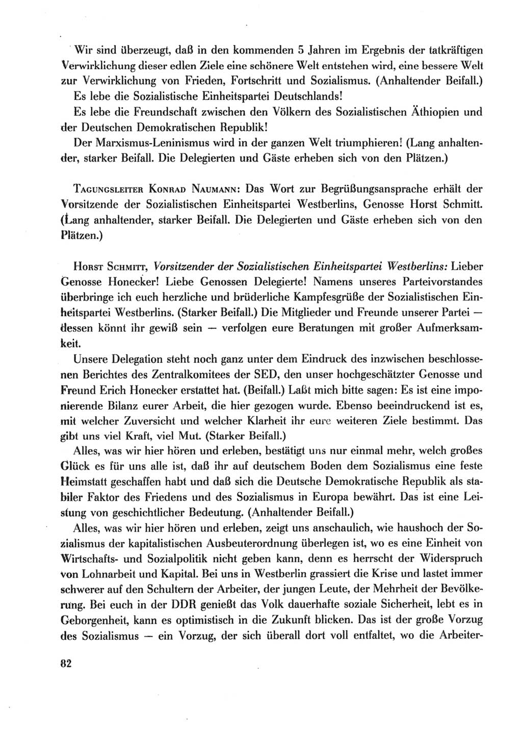 Protokoll der Verhandlungen des Ⅹ. Parteitages der Sozialistischen Einheitspartei Deutschlands (SED) [Deutsche Demokratische Republik (DDR)] 1981, Band 2, Seite 82 (Prot. Verh. Ⅹ. PT SED DDR 1981, Bd. 2, S. 82)