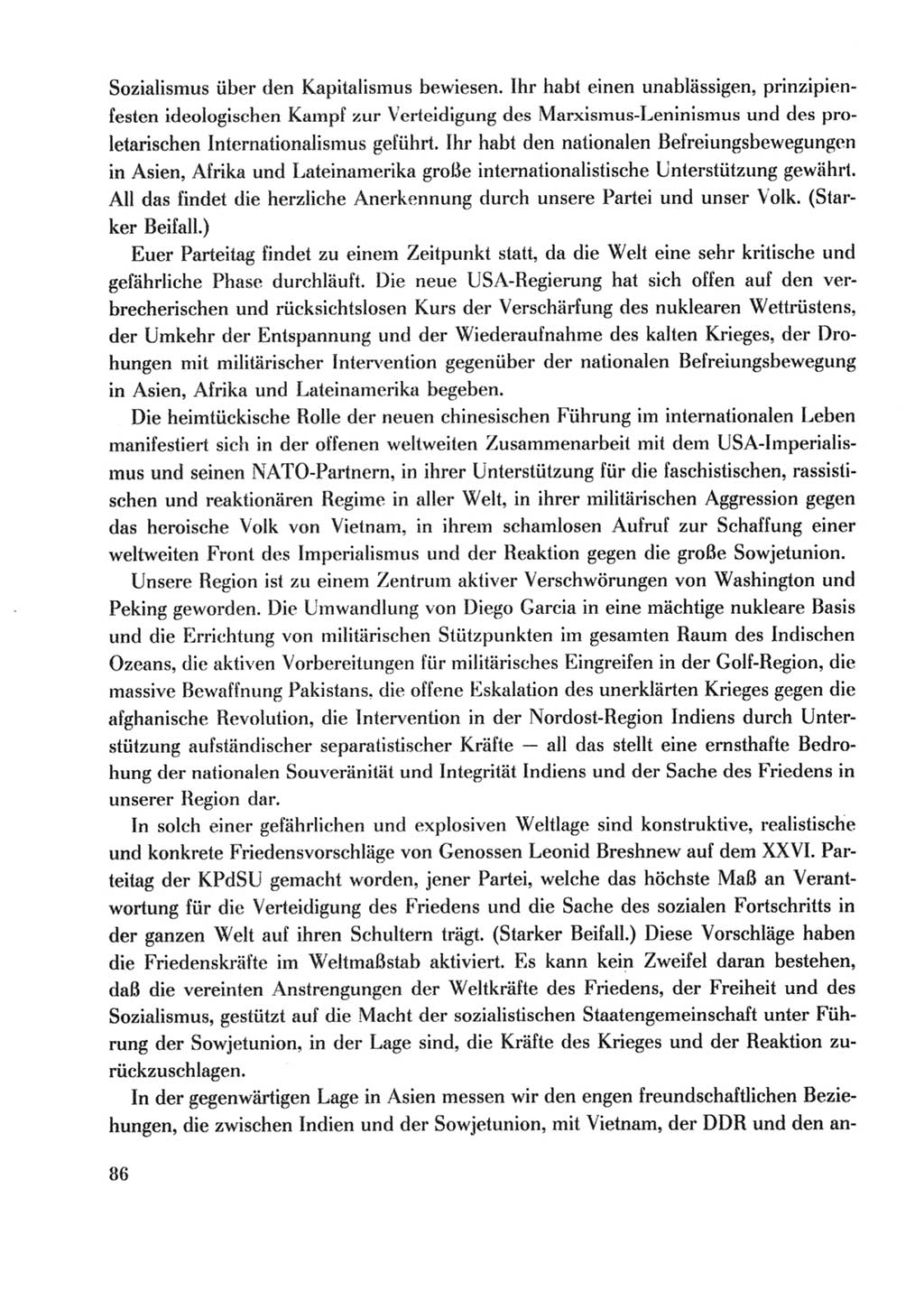 Protokoll der Verhandlungen des Ⅹ. Parteitages der Sozialistischen Einheitspartei Deutschlands (SED) [Deutsche Demokratische Republik (DDR)] 1981, Band 2, Seite 86 (Prot. Verh. Ⅹ. PT SED DDR 1981, Bd. 2, S. 86)