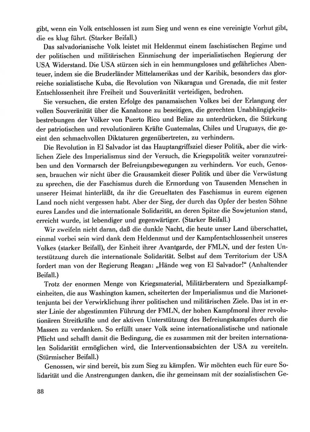 Protokoll der Verhandlungen des Ⅹ. Parteitages der Sozialistischen Einheitspartei Deutschlands (SED) [Deutsche Demokratische Republik (DDR)] 1981, Band 2, Seite 88 (Prot. Verh. Ⅹ. PT SED DDR 1981, Bd. 2, S. 88)