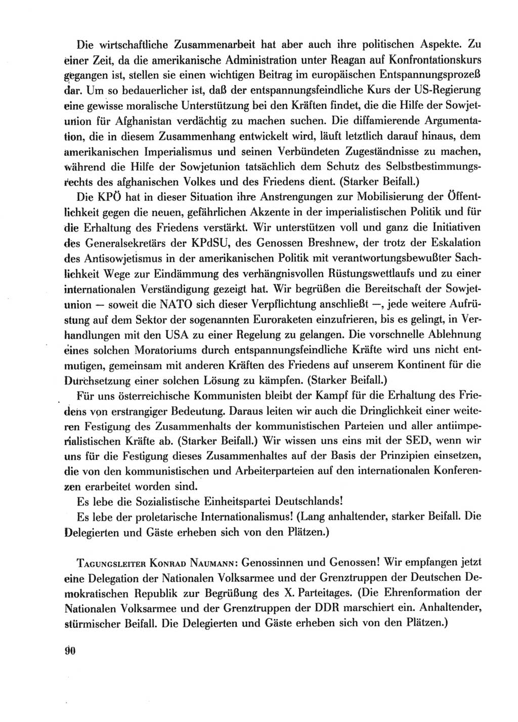 Protokoll der Verhandlungen des Ⅹ. Parteitages der Sozialistischen Einheitspartei Deutschlands (SED) [Deutsche Demokratische Republik (DDR)] 1981, Band 2, Seite 90 (Prot. Verh. Ⅹ. PT SED DDR 1981, Bd. 2, S. 90)