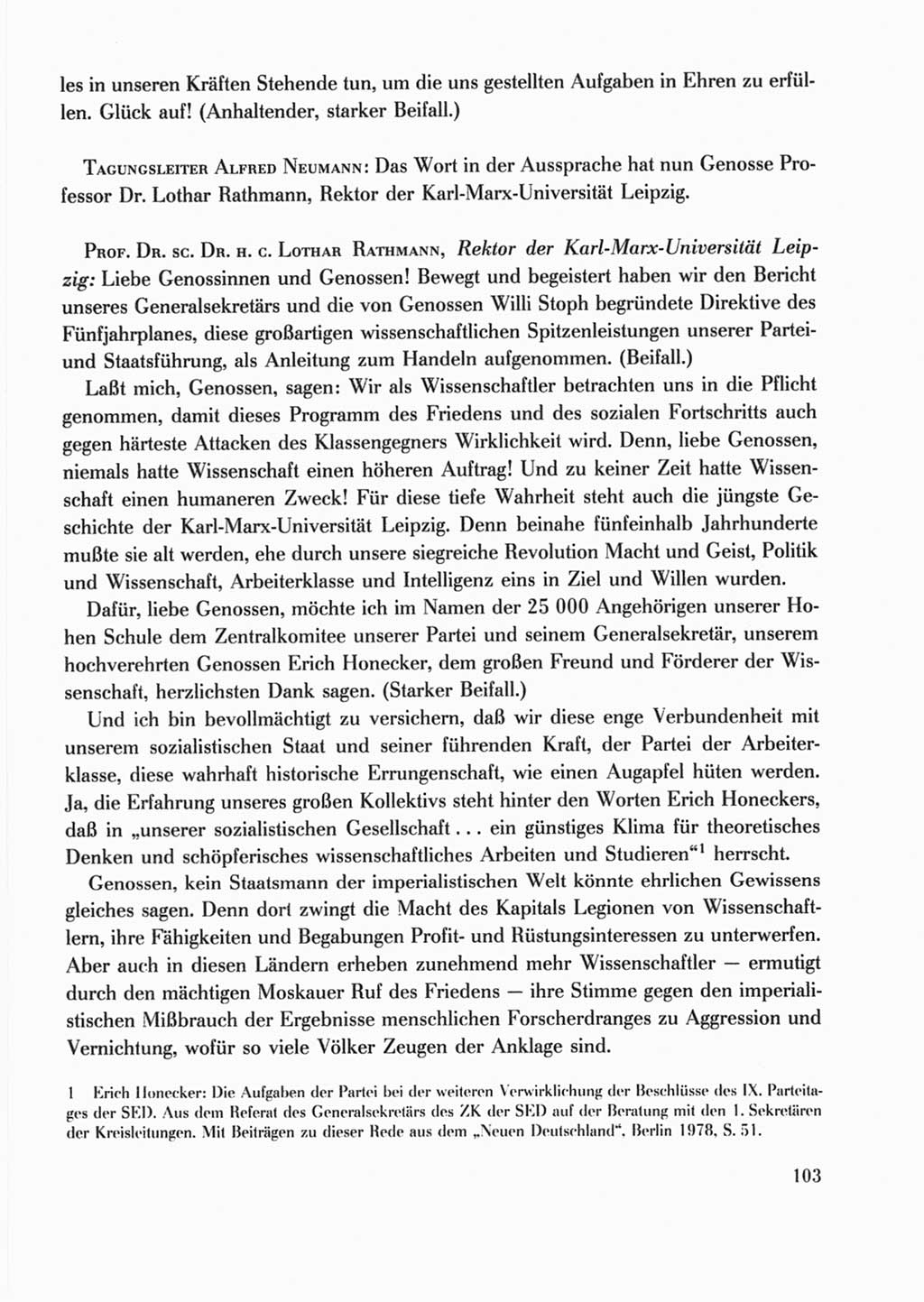 Protokoll der Verhandlungen des Ⅹ. Parteitages der Sozialistischen Einheitspartei Deutschlands (SED) [Deutsche Demokratische Republik (DDR)] 1981, Band 2, Seite 103 (Prot. Verh. Ⅹ. PT SED DDR 1981, Bd. 2, S. 103)