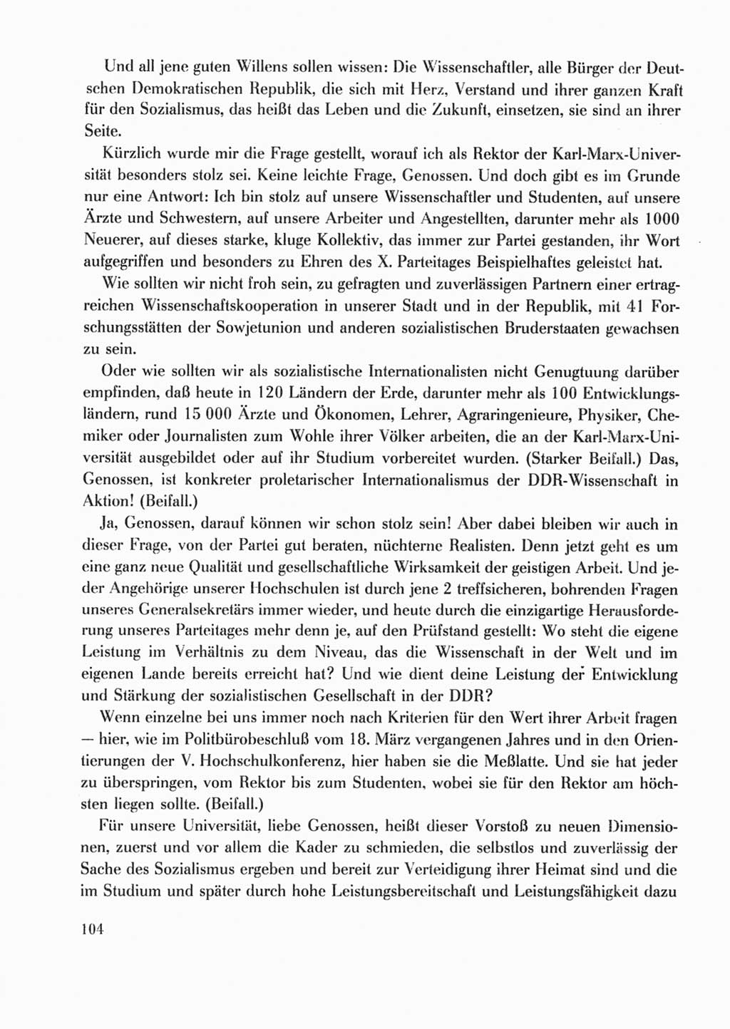Protokoll der Verhandlungen des Ⅹ. Parteitages der Sozialistischen Einheitspartei Deutschlands (SED) [Deutsche Demokratische Republik (DDR)] 1981, Band 2, Seite 104 (Prot. Verh. Ⅹ. PT SED DDR 1981, Bd. 2, S. 104)