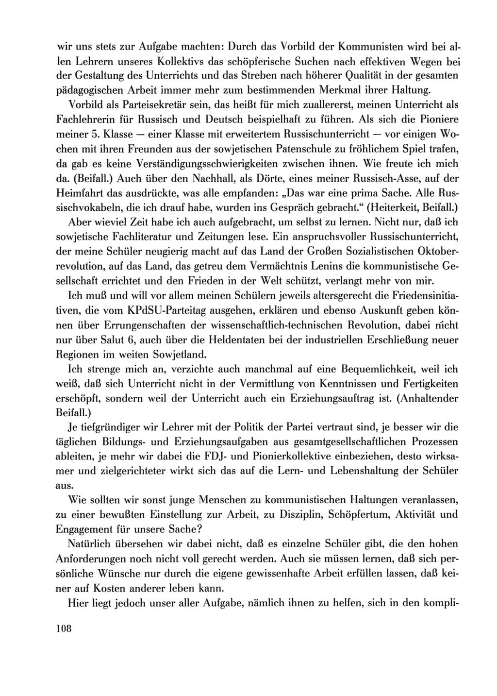 Protokoll der Verhandlungen des Ⅹ. Parteitages der Sozialistischen Einheitspartei Deutschlands (SED) [Deutsche Demokratische Republik (DDR)] 1981, Band 2, Seite 108 (Prot. Verh. Ⅹ. PT SED DDR 1981, Bd. 2, S. 108)