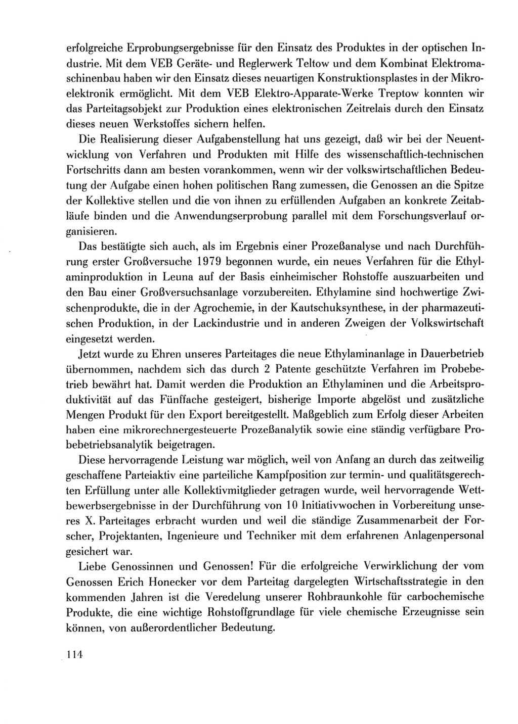 Protokoll der Verhandlungen des Ⅹ. Parteitages der Sozialistischen Einheitspartei Deutschlands (SED) [Deutsche Demokratische Republik (DDR)] 1981, Band 2, Seite 114 (Prot. Verh. Ⅹ. PT SED DDR 1981, Bd. 2, S. 114)