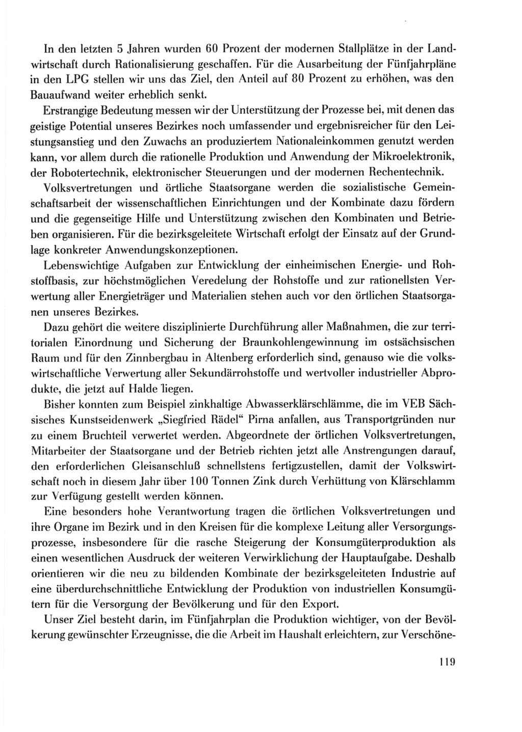 Protokoll der Verhandlungen des Ⅹ. Parteitages der Sozialistischen Einheitspartei Deutschlands (SED) [Deutsche Demokratische Republik (DDR)] 1981, Band 2, Seite 119 (Prot. Verh. Ⅹ. PT SED DDR 1981, Bd. 2, S. 119)