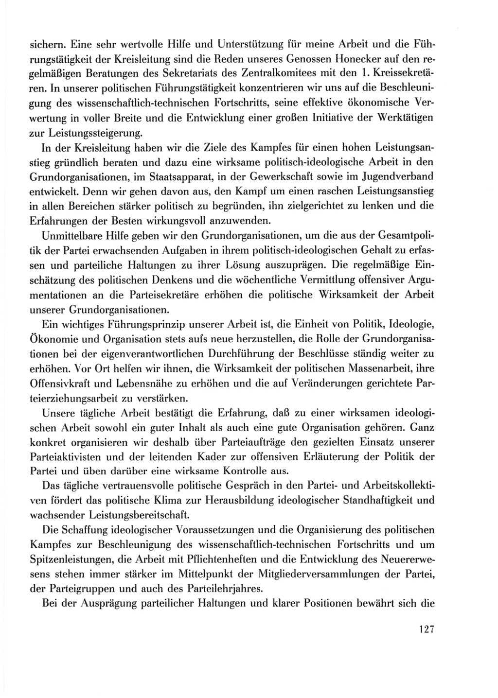 Protokoll der Verhandlungen des Ⅹ. Parteitages der Sozialistischen Einheitspartei Deutschlands (SED) [Deutsche Demokratische Republik (DDR)] 1981, Band 2, Seite 127 (Prot. Verh. Ⅹ. PT SED DDR 1981, Bd. 2, S. 127)