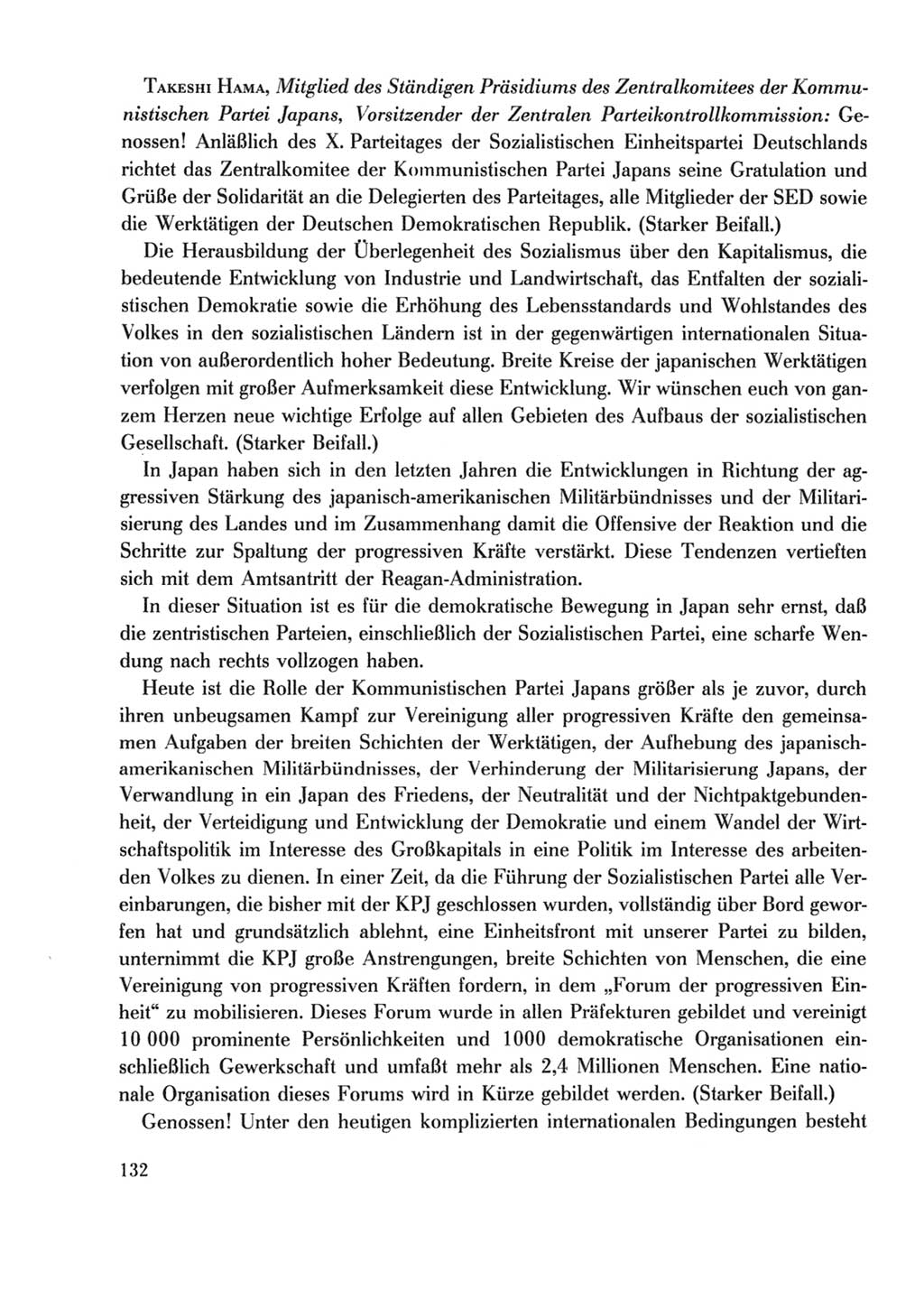 Protokoll der Verhandlungen des Ⅹ. Parteitages der Sozialistischen Einheitspartei Deutschlands (SED) [Deutsche Demokratische Republik (DDR)] 1981, Band 2, Seite 132 (Prot. Verh. Ⅹ. PT SED DDR 1981, Bd. 2, S. 132)