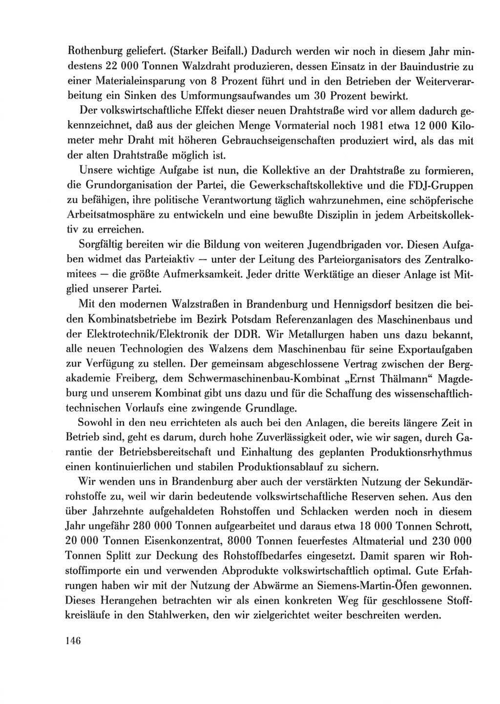 Protokoll der Verhandlungen des Ⅹ. Parteitages der Sozialistischen Einheitspartei Deutschlands (SED) [Deutsche Demokratische Republik (DDR)] 1981, Band 2, Seite 146 (Prot. Verh. Ⅹ. PT SED DDR 1981, Bd. 2, S. 146)