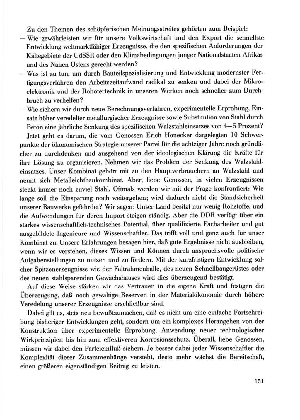 Protokoll der Verhandlungen des Ⅹ. Parteitages der Sozialistischen Einheitspartei Deutschlands (SED) [Deutsche Demokratische Republik (DDR)] 1981, Band 2, Seite 151 (Prot. Verh. Ⅹ. PT SED DDR 1981, Bd. 2, S. 151)