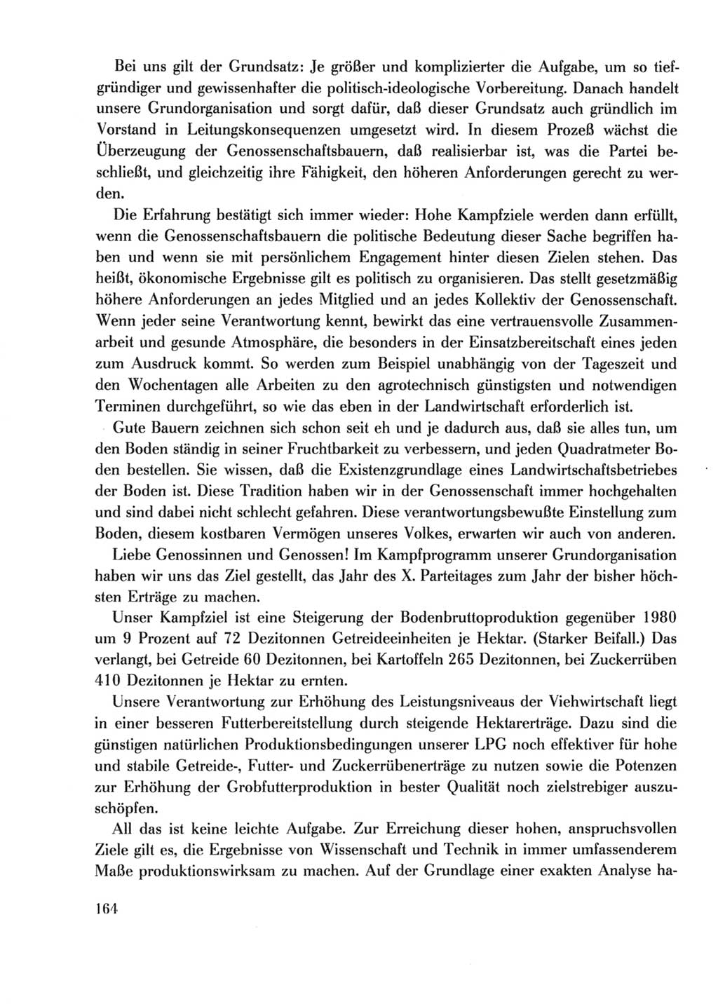 Protokoll der Verhandlungen des Ⅹ. Parteitages der Sozialistischen Einheitspartei Deutschlands (SED) [Deutsche Demokratische Republik (DDR)] 1981, Band 2, Seite 164 (Prot. Verh. Ⅹ. PT SED DDR 1981, Bd. 2, S. 164)