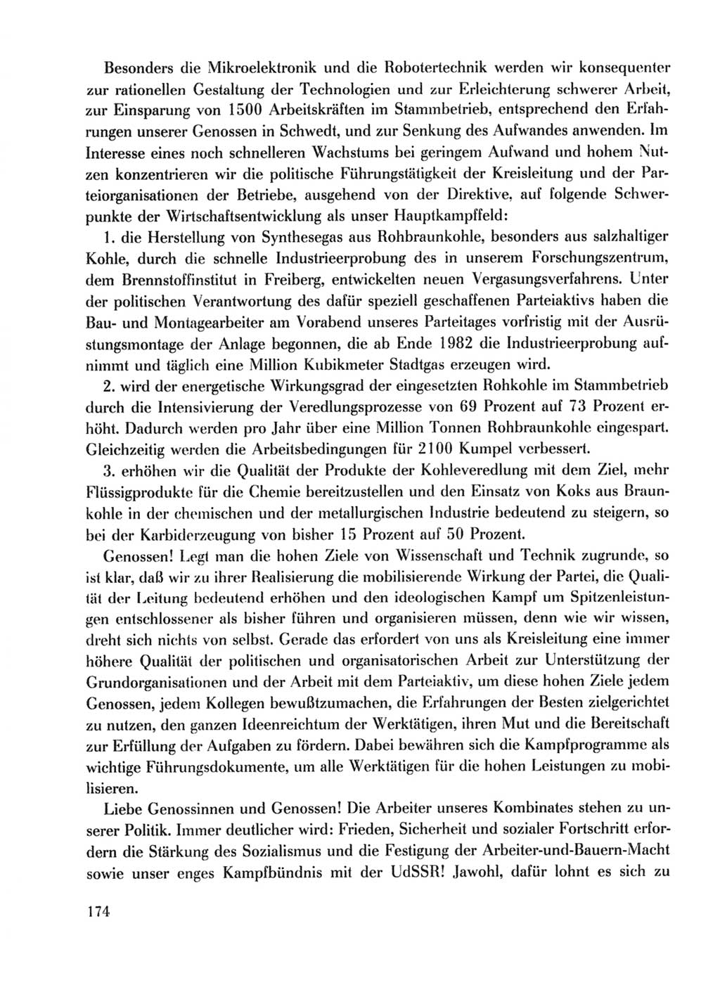 Protokoll der Verhandlungen des Ⅹ. Parteitages der Sozialistischen Einheitspartei Deutschlands (SED) [Deutsche Demokratische Republik (DDR)] 1981, Band 2, Seite 174 (Prot. Verh. Ⅹ. PT SED DDR 1981, Bd. 2, S. 174)