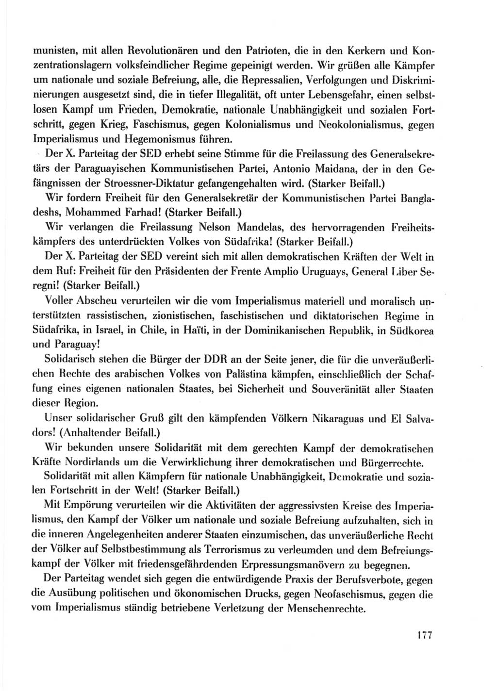 Protokoll der Verhandlungen des Ⅹ. Parteitages der Sozialistischen Einheitspartei Deutschlands (SED) [Deutsche Demokratische Republik (DDR)] 1981, Band 2, Seite 177 (Prot. Verh. Ⅹ. PT SED DDR 1981, Bd. 2, S. 177)