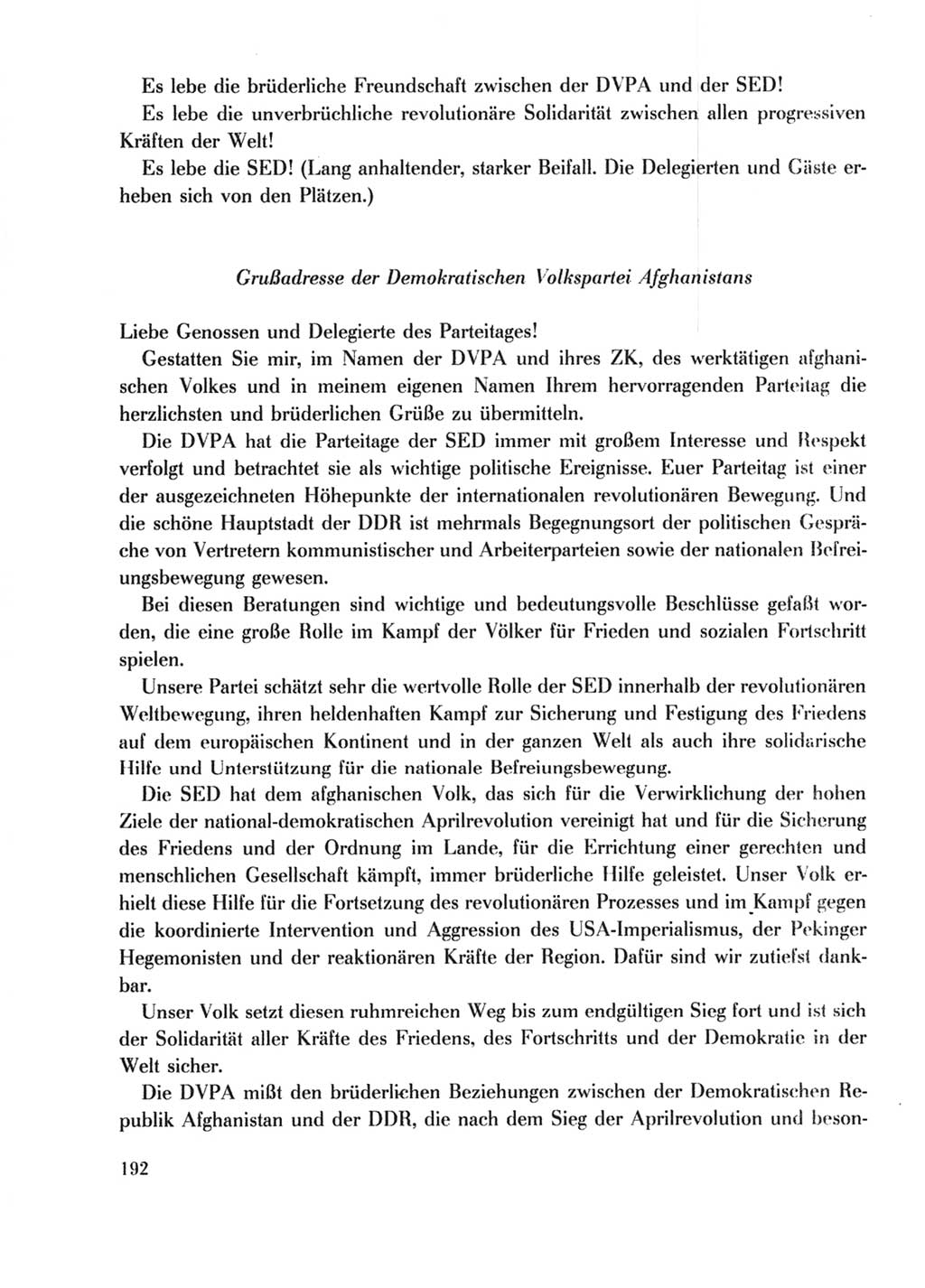 Protokoll der Verhandlungen des Ⅹ. Parteitages der Sozialistischen Einheitspartei Deutschlands (SED) [Deutsche Demokratische Republik (DDR)] 1981, Band 2, Seite 192 (Prot. Verh. Ⅹ. PT SED DDR 1981, Bd. 2, S. 192)