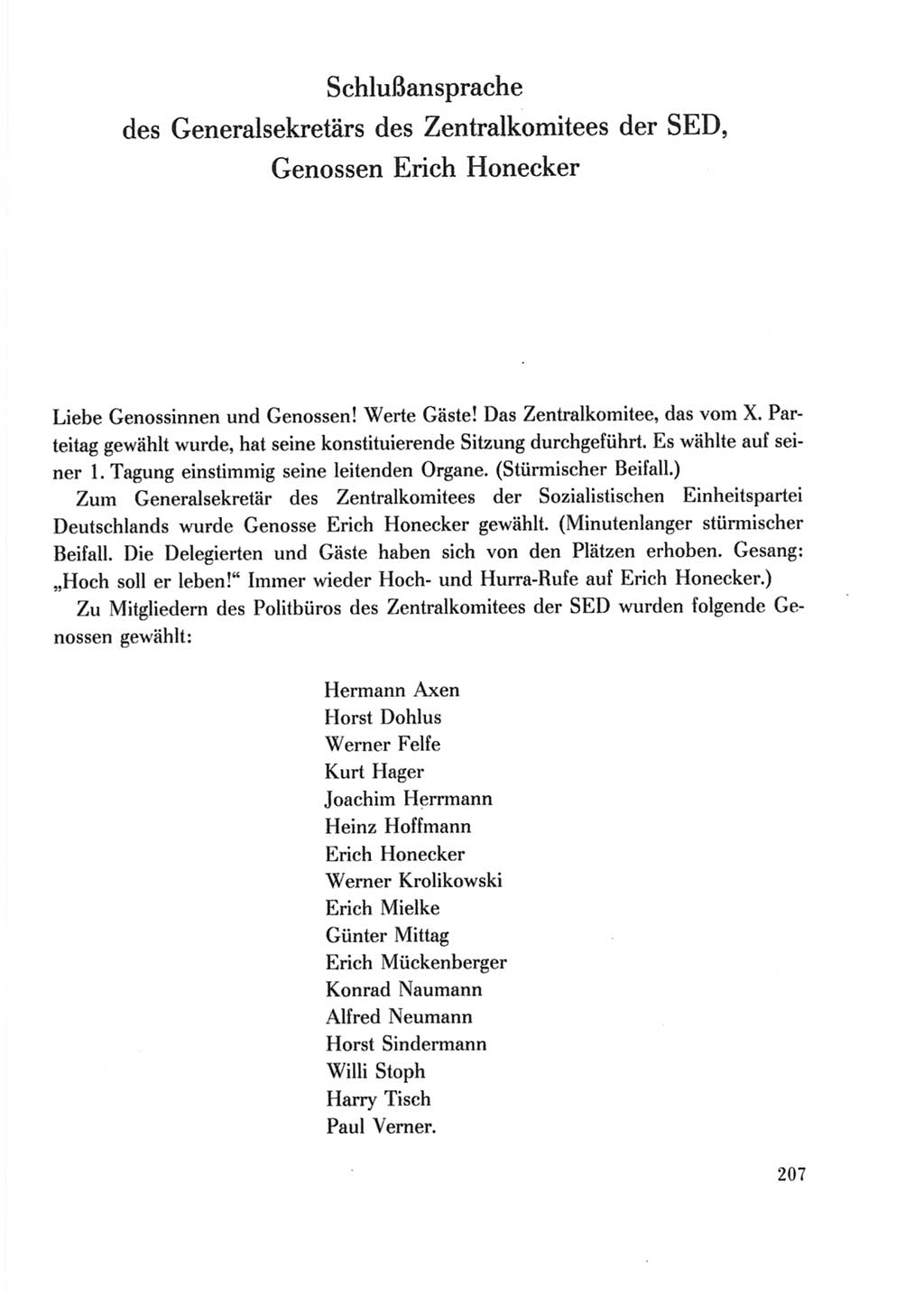 Protokoll der Verhandlungen des Ⅹ. Parteitages der Sozialistischen Einheitspartei Deutschlands (SED) [Deutsche Demokratische Republik (DDR)] 1981, Band 2, Seite 207 (Prot. Verh. Ⅹ. PT SED DDR 1981, Bd. 2, S. 207)
