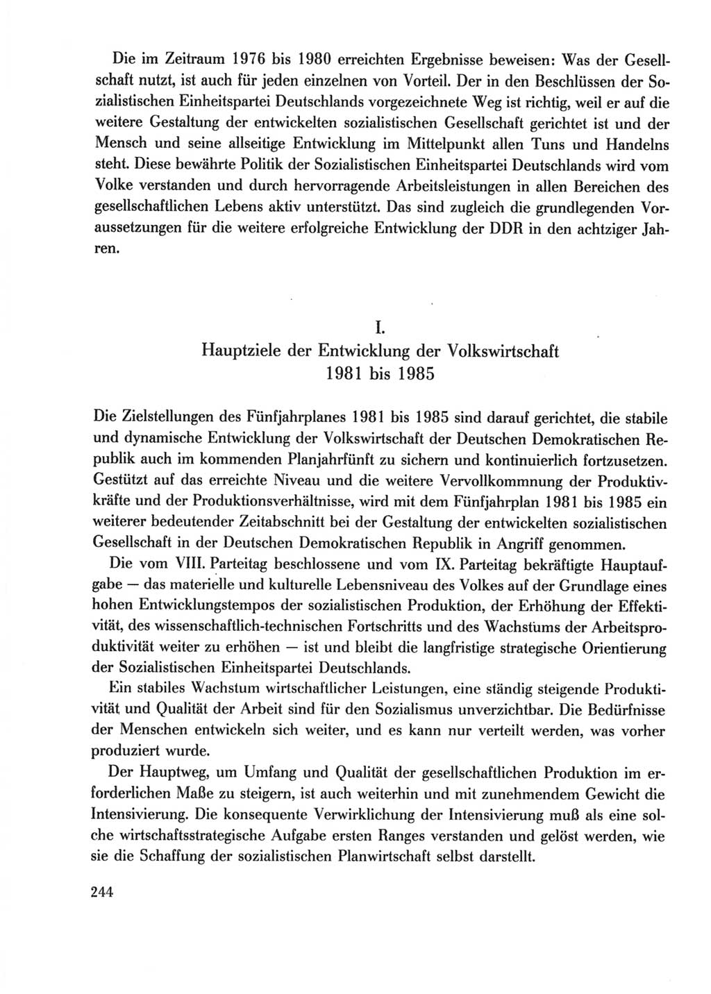 Protokoll der Verhandlungen des Ⅹ. Parteitages der Sozialistischen Einheitspartei Deutschlands (SED) [Deutsche Demokratische Republik (DDR)] 1981, Band 2, Seite 244 (Prot. Verh. Ⅹ. PT SED DDR 1981, Bd. 2, S. 244)
