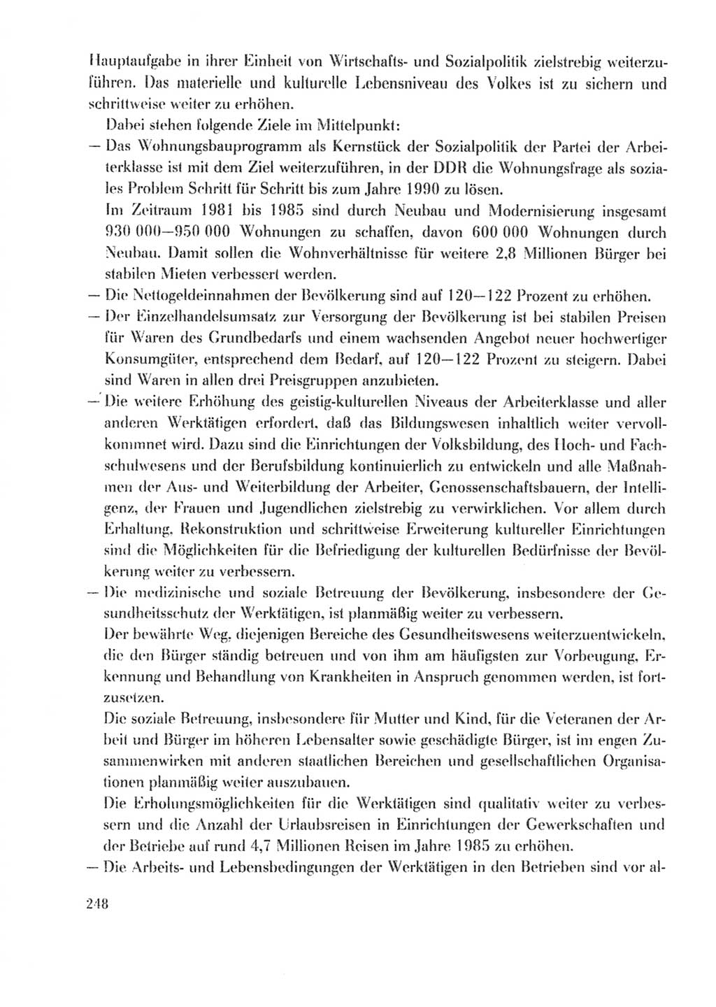 Protokoll der Verhandlungen des Ⅹ. Parteitages der Sozialistischen Einheitspartei Deutschlands (SED) [Deutsche Demokratische Republik (DDR)] 1981, Band 2, Seite 248 (Prot. Verh. Ⅹ. PT SED DDR 1981, Bd. 2, S. 248)