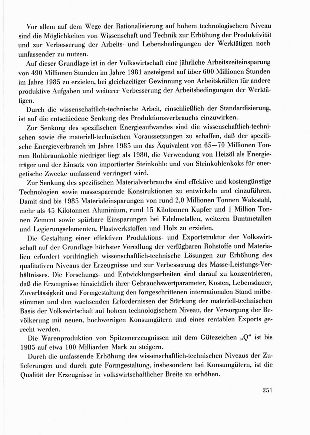 Protokoll der Verhandlungen des Ⅹ. Parteitages der Sozialistischen Einheitspartei Deutschlands (SED) [Deutsche Demokratische Republik (DDR)] 1981, Band 2, Seite 251 (Prot. Verh. Ⅹ. PT SED DDR 1981, Bd. 2, S. 251)