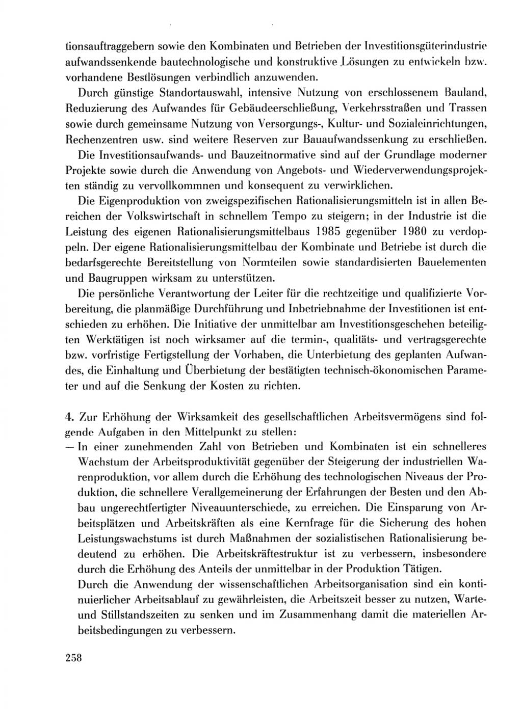 Protokoll der Verhandlungen des Ⅹ. Parteitages der Sozialistischen Einheitspartei Deutschlands (SED) [Deutsche Demokratische Republik (DDR)] 1981, Band 2, Seite 258 (Prot. Verh. Ⅹ. PT SED DDR 1981, Bd. 2, S. 258)