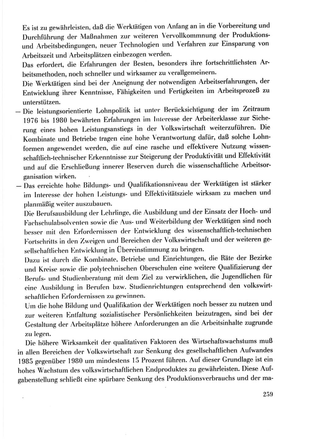 Protokoll der Verhandlungen des Ⅹ. Parteitages der Sozialistischen Einheitspartei Deutschlands (SED) [Deutsche Demokratische Republik (DDR)] 1981, Band 2, Seite 259 (Prot. Verh. Ⅹ. PT SED DDR 1981, Bd. 2, S. 259)