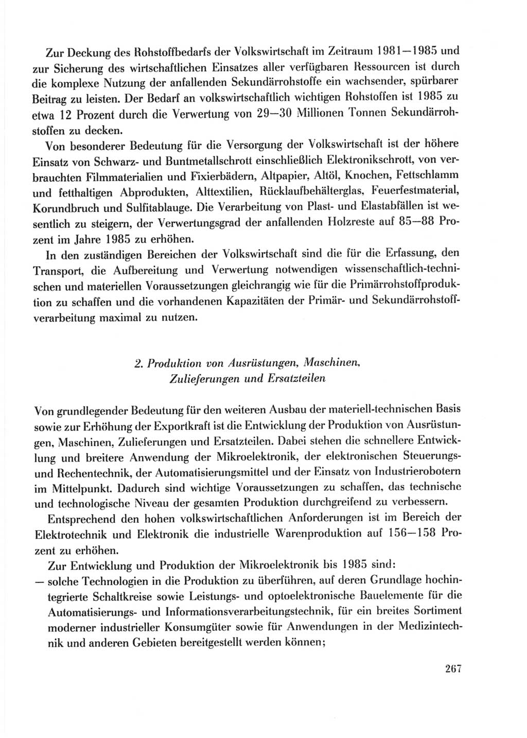 Protokoll der Verhandlungen des Ⅹ. Parteitages der Sozialistischen Einheitspartei Deutschlands (SED) [Deutsche Demokratische Republik (DDR)] 1981, Band 2, Seite 267 (Prot. Verh. Ⅹ. PT SED DDR 1981, Bd. 2, S. 267)