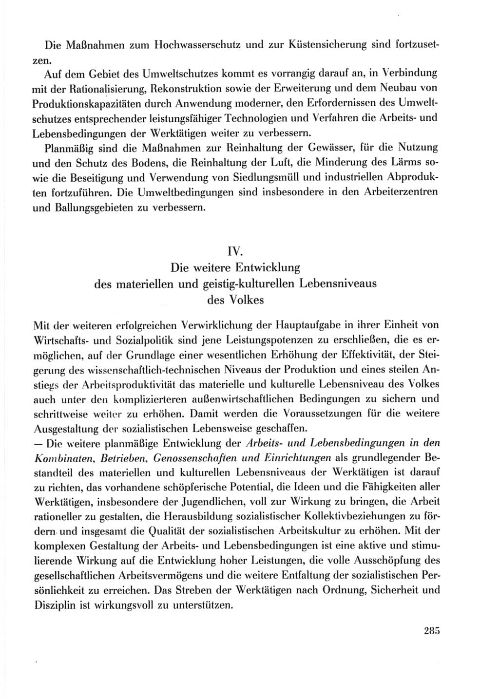 Protokoll der Verhandlungen des Ⅹ. Parteitages der Sozialistischen Einheitspartei Deutschlands (SED) [Deutsche Demokratische Republik (DDR)] 1981, Band 2, Seite 285 (Prot. Verh. Ⅹ. PT SED DDR 1981, Bd. 2, S. 285)