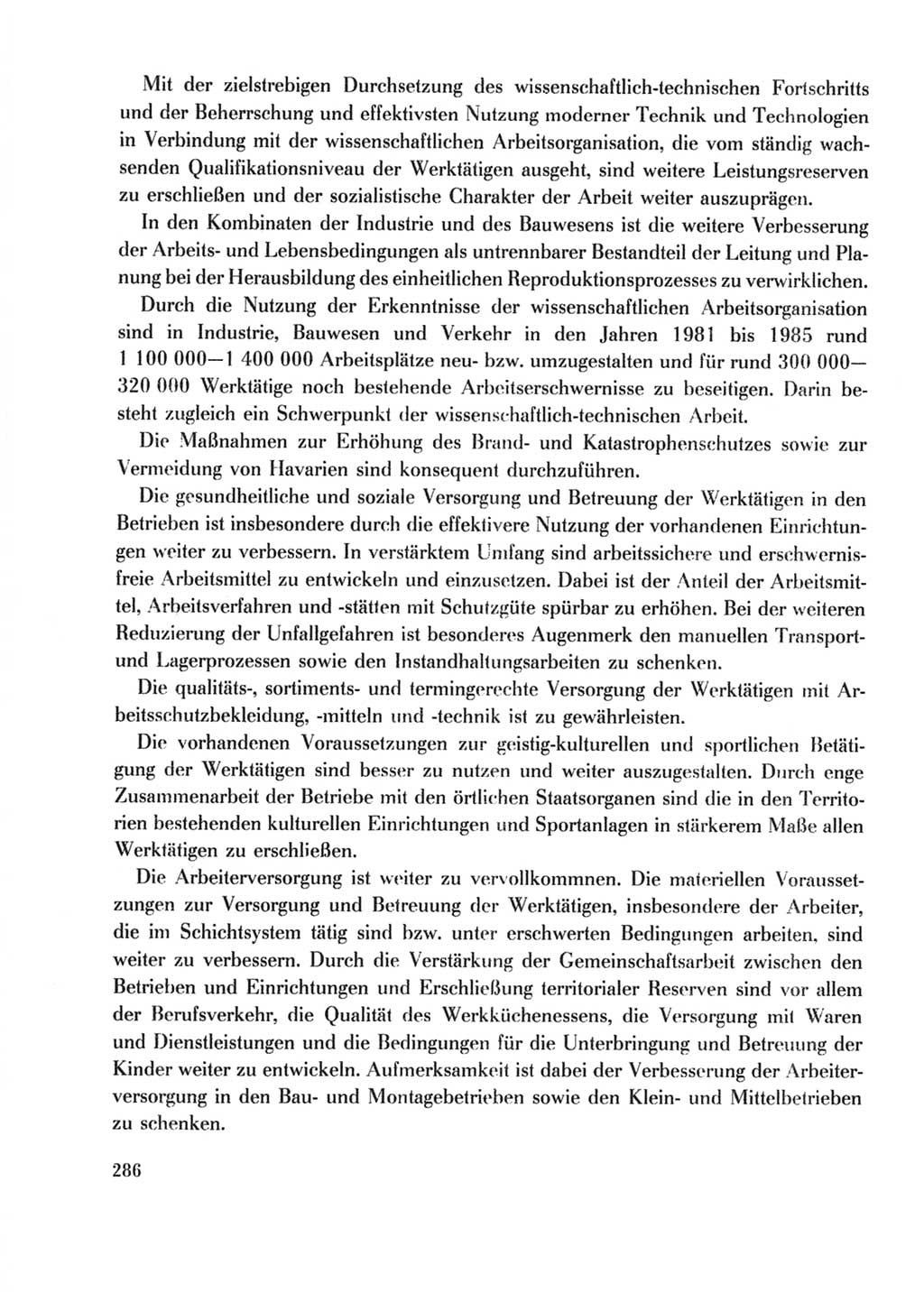 Protokoll der Verhandlungen des Ⅹ. Parteitages der Sozialistischen Einheitspartei Deutschlands (SED) [Deutsche Demokratische Republik (DDR)] 1981, Band 2, Seite 286 (Prot. Verh. Ⅹ. PT SED DDR 1981, Bd. 2, S. 286)