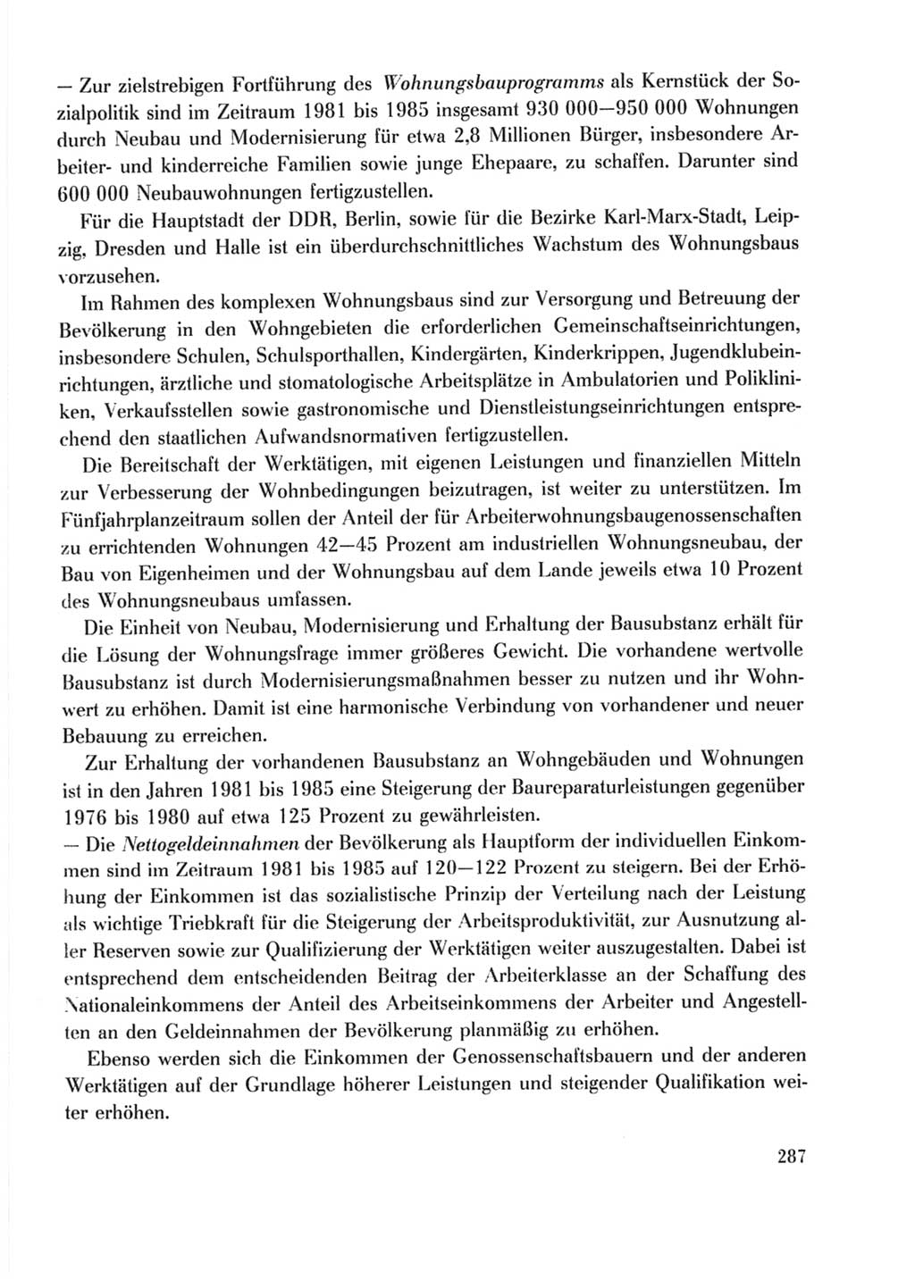 Protokoll der Verhandlungen des Ⅹ. Parteitages der Sozialistischen Einheitspartei Deutschlands (SED) [Deutsche Demokratische Republik (DDR)] 1981, Band 2, Seite 287 (Prot. Verh. Ⅹ. PT SED DDR 1981, Bd. 2, S. 287)