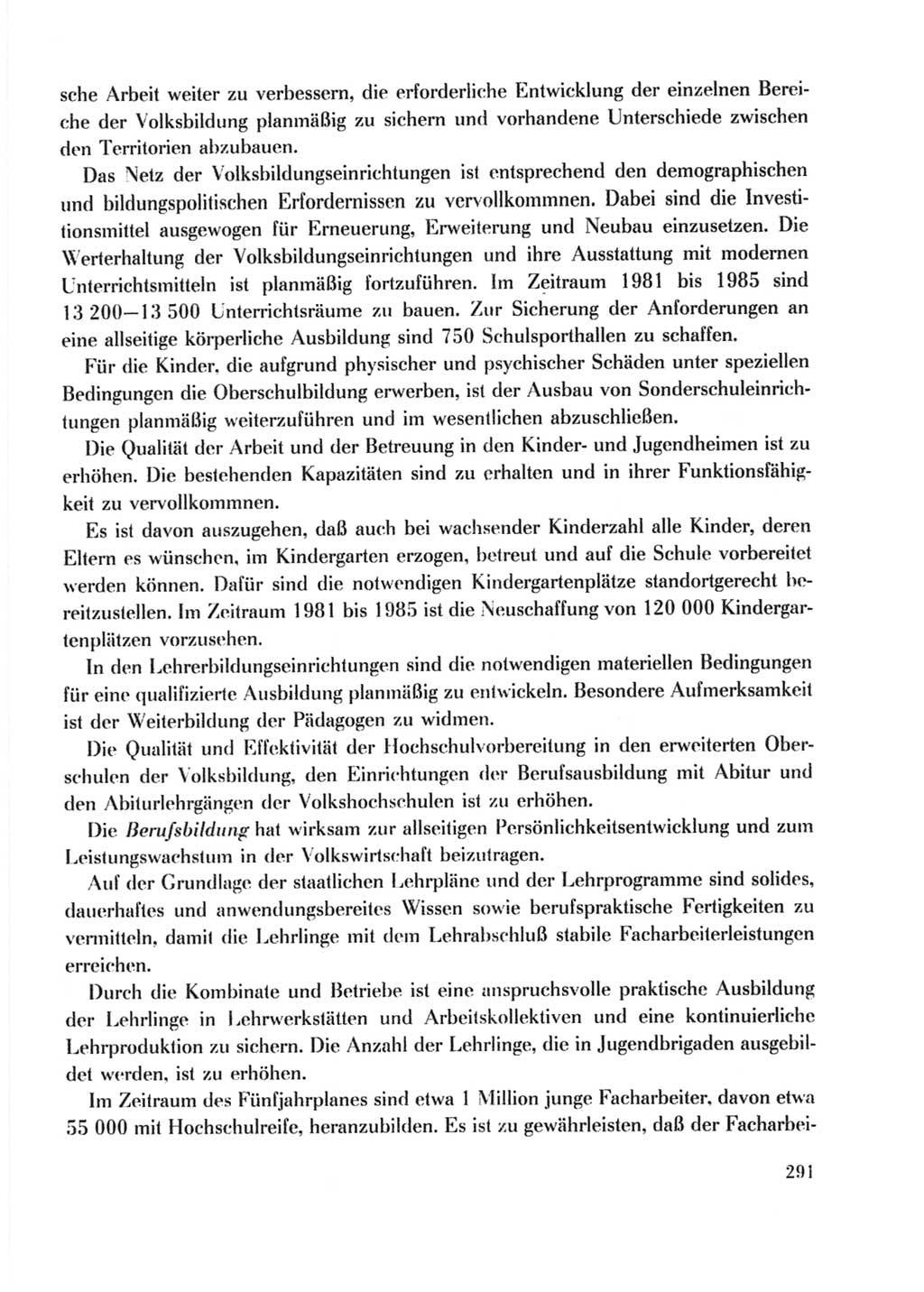 Protokoll der Verhandlungen des Ⅹ. Parteitages der Sozialistischen Einheitspartei Deutschlands (SED) [Deutsche Demokratische Republik (DDR)] 1981, Band 2, Seite 291 (Prot. Verh. Ⅹ. PT SED DDR 1981, Bd. 2, S. 291)