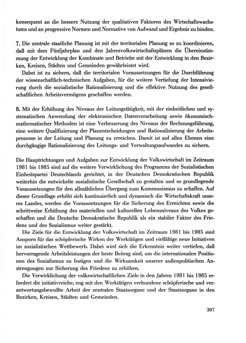 Protokoll der Verhandlungen des Ⅹ. Parteitages der Sozialistischen Einheitspartei Deutschlands (SED) [Deutsche Demokratische Republik (DDR)] 1981, Band 2, Seite 307 (Prot. Verh. Ⅹ. PT SED DDR 1981, Bd. 2, S. 307)