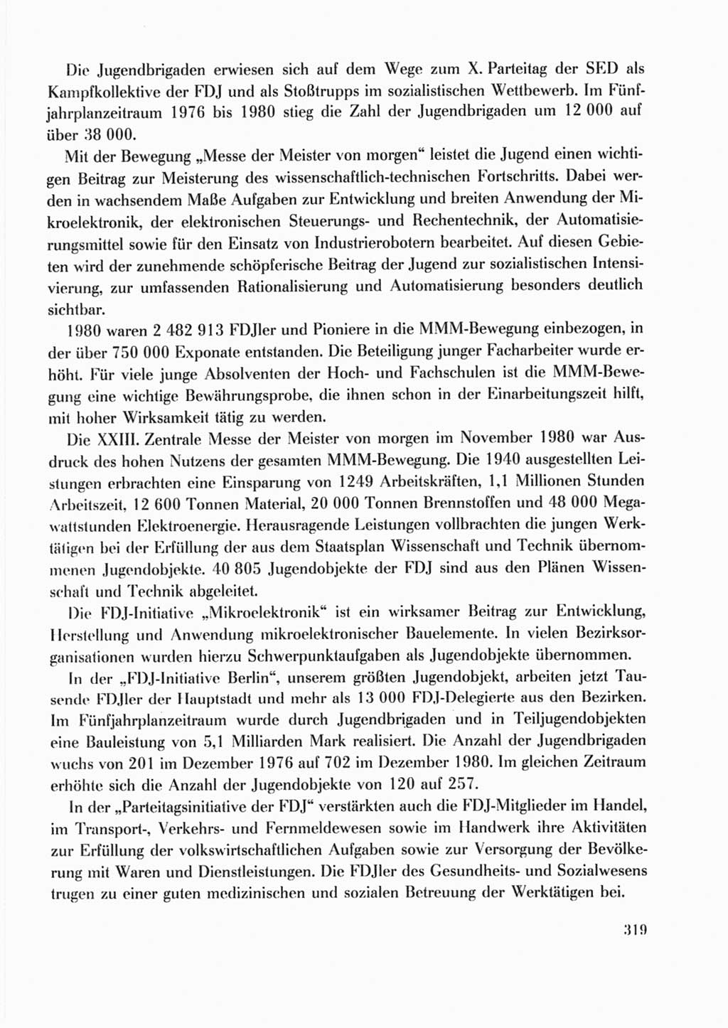 Protokoll der Verhandlungen des Ⅹ. Parteitages der Sozialistischen Einheitspartei Deutschlands (SED) [Deutsche Demokratische Republik (DDR)] 1981, Band 2, Seite 319 (Prot. Verh. Ⅹ. PT SED DDR 1981, Bd. 2, S. 319)