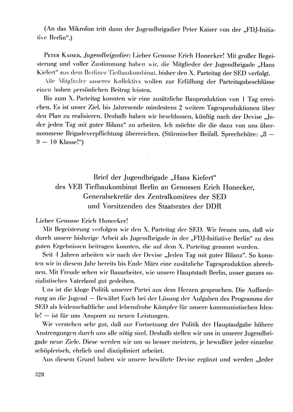 Protokoll der Verhandlungen des Ⅹ. Parteitages der Sozialistischen Einheitspartei Deutschlands (SED) [Deutsche Demokratische Republik (DDR)] 1981, Band 2, Seite 328 (Prot. Verh. Ⅹ. PT SED DDR 1981, Bd. 2, S. 328)