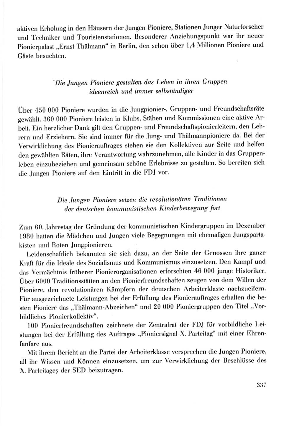 Protokoll der Verhandlungen des Ⅹ. Parteitages der Sozialistischen Einheitspartei Deutschlands (SED) [Deutsche Demokratische Republik (DDR)] 1981, Band 2, Seite 337 (Prot. Verh. Ⅹ. PT SED DDR 1981, Bd. 2, S. 337)