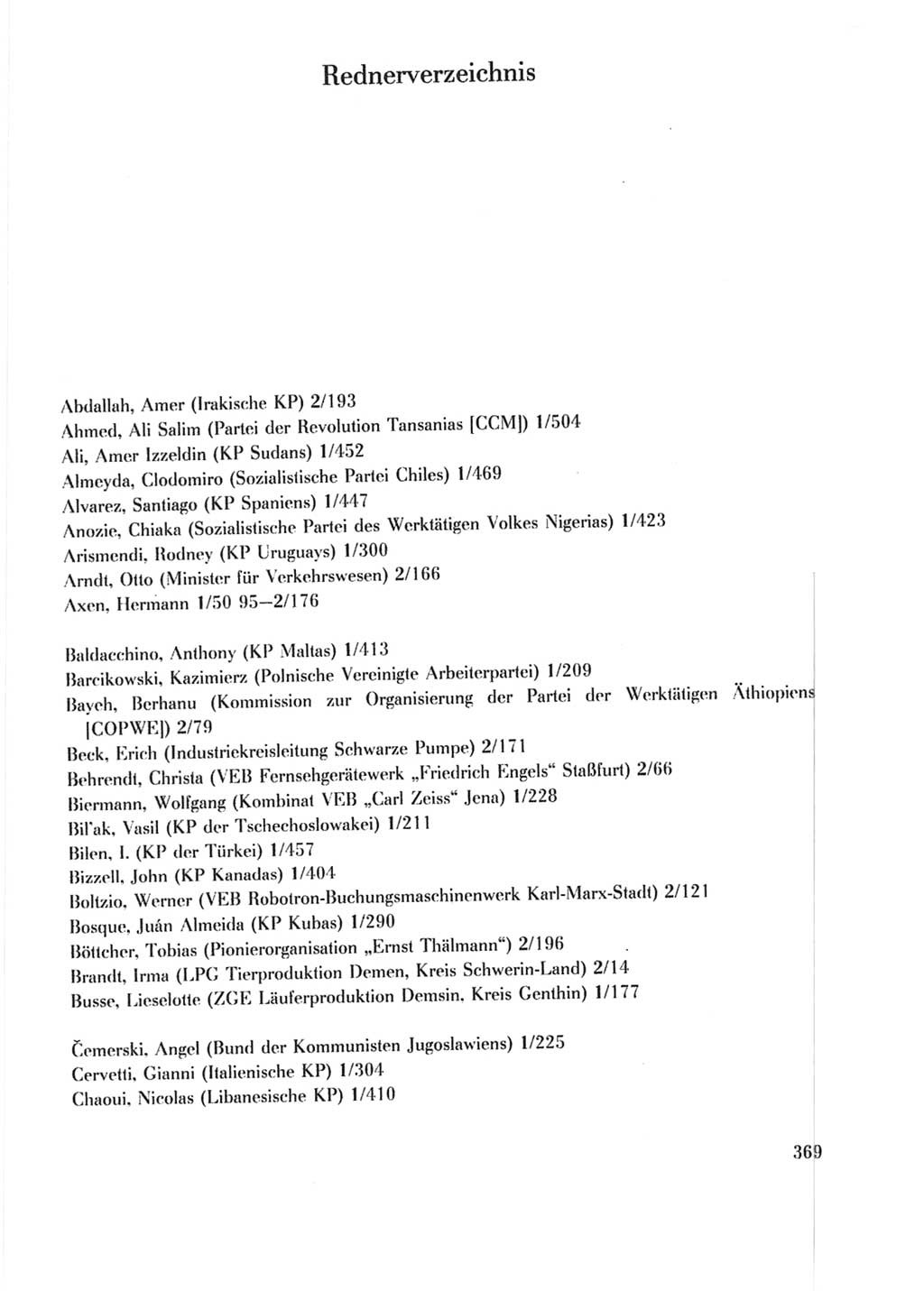 Protokoll der Verhandlungen des Ⅹ. Parteitages der Sozialistischen Einheitspartei Deutschlands (SED) [Deutsche Demokratische Republik (DDR)] 1981, Band 2, Seite 369 (Prot. Verh. Ⅹ. PT SED DDR 1981, Bd. 2, S. 369)