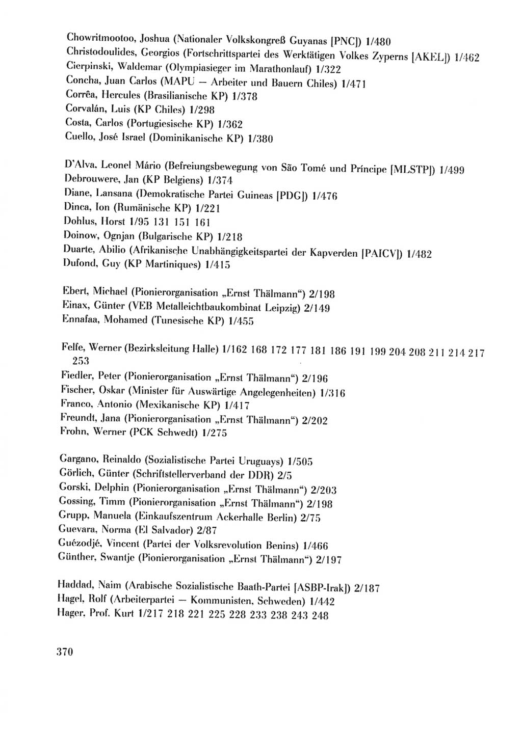 Protokoll der Verhandlungen des Ⅹ. Parteitages der Sozialistischen Einheitspartei Deutschlands (SED) [Deutsche Demokratische Republik (DDR)] 1981, Band 2, Seite 370 (Prot. Verh. Ⅹ. PT SED DDR 1981, Bd. 2, S. 370)