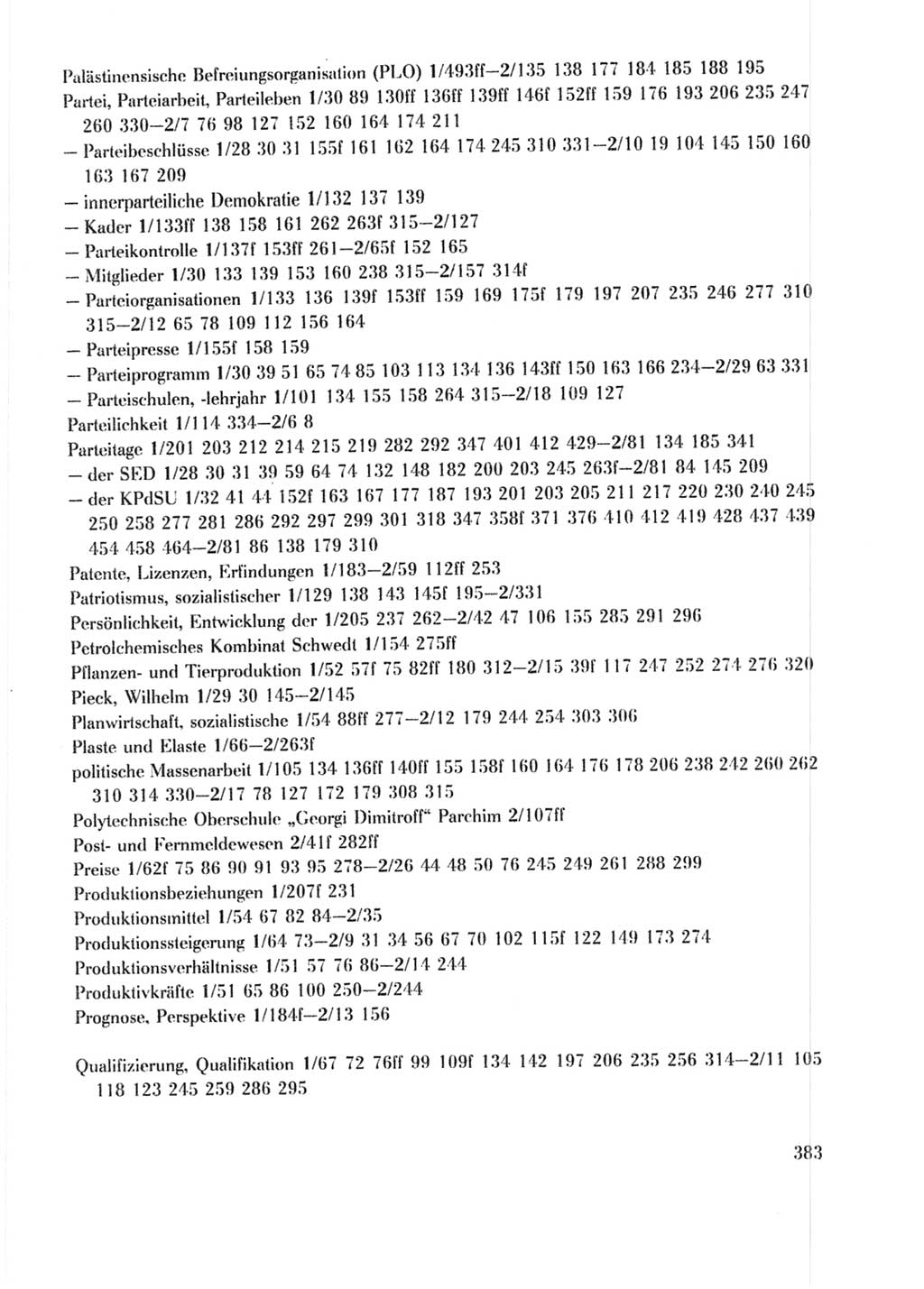 Protokoll der Verhandlungen des Ⅹ. Parteitages der Sozialistischen Einheitspartei Deutschlands (SED) [Deutsche Demokratische Republik (DDR)] 1981, Band 2, Seite 383 (Prot. Verh. Ⅹ. PT SED DDR 1981, Bd. 2, S. 383)