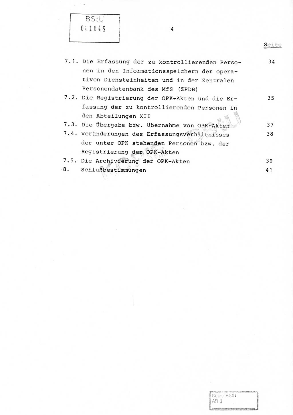 Richtlinie Nr. 1/81 über die operative Personenkontrolle (OPK), Ministerium für Staatssicherheit (MfS) [Deutsche Demokratische Republik (DDR)], Der Minister, Geheime Verschlußsache (GVS) ooo8-10/81, Berlin 1981, Blatt 4 (RL 1/81 OPK DDR MfS Min. GVS ooo8-10/81 1981, Bl. 4)